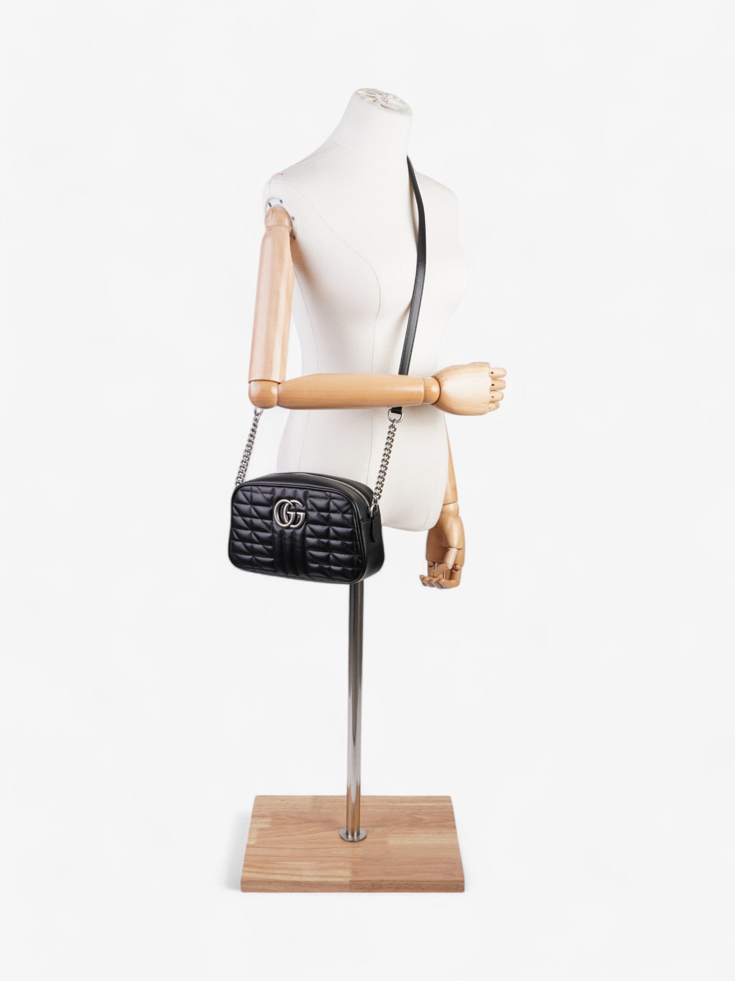 Gucci GG Marmont Chain Black Calfskin Leather Small