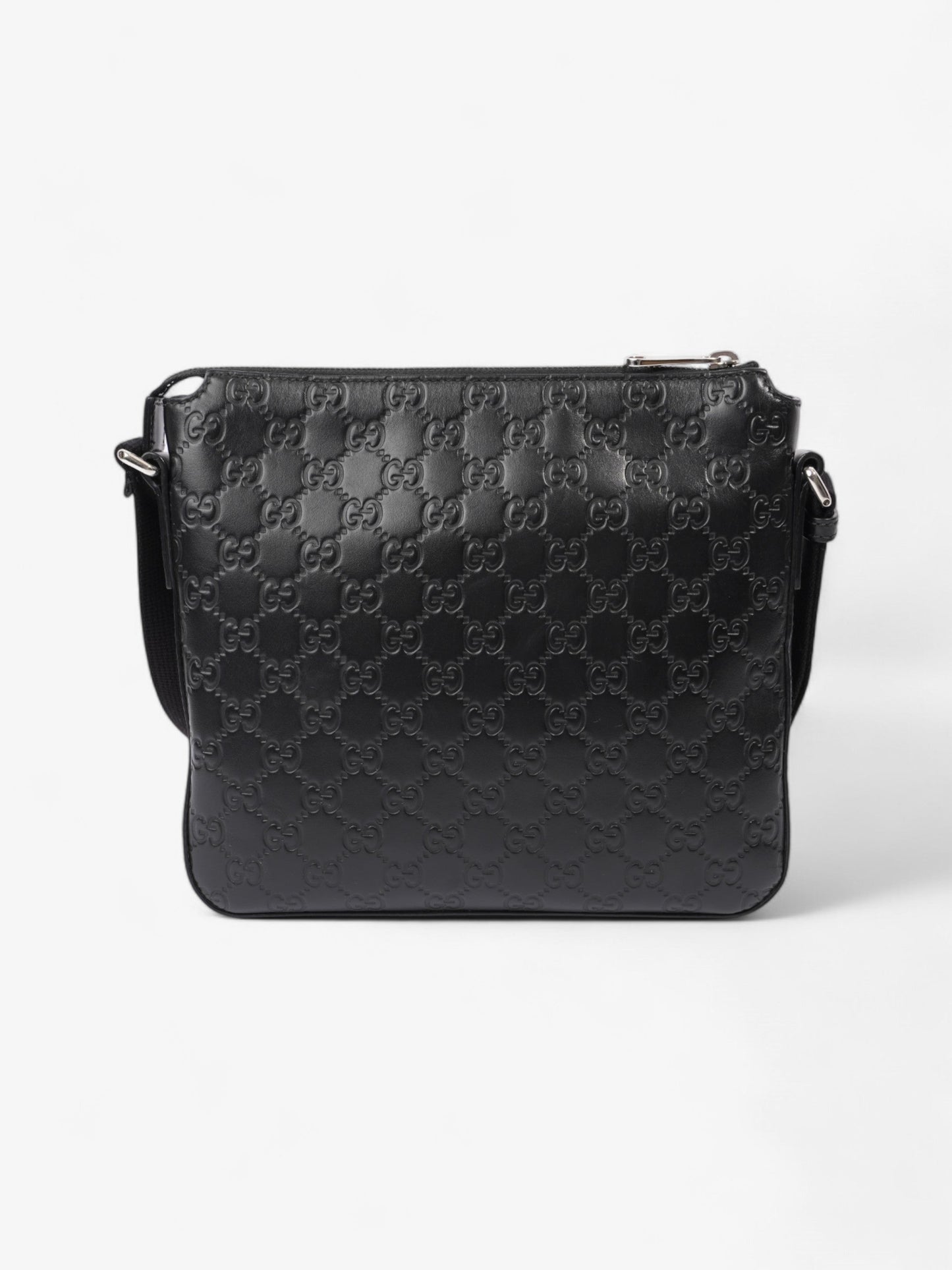 Gucci Signature Messenger Bag Black Leather