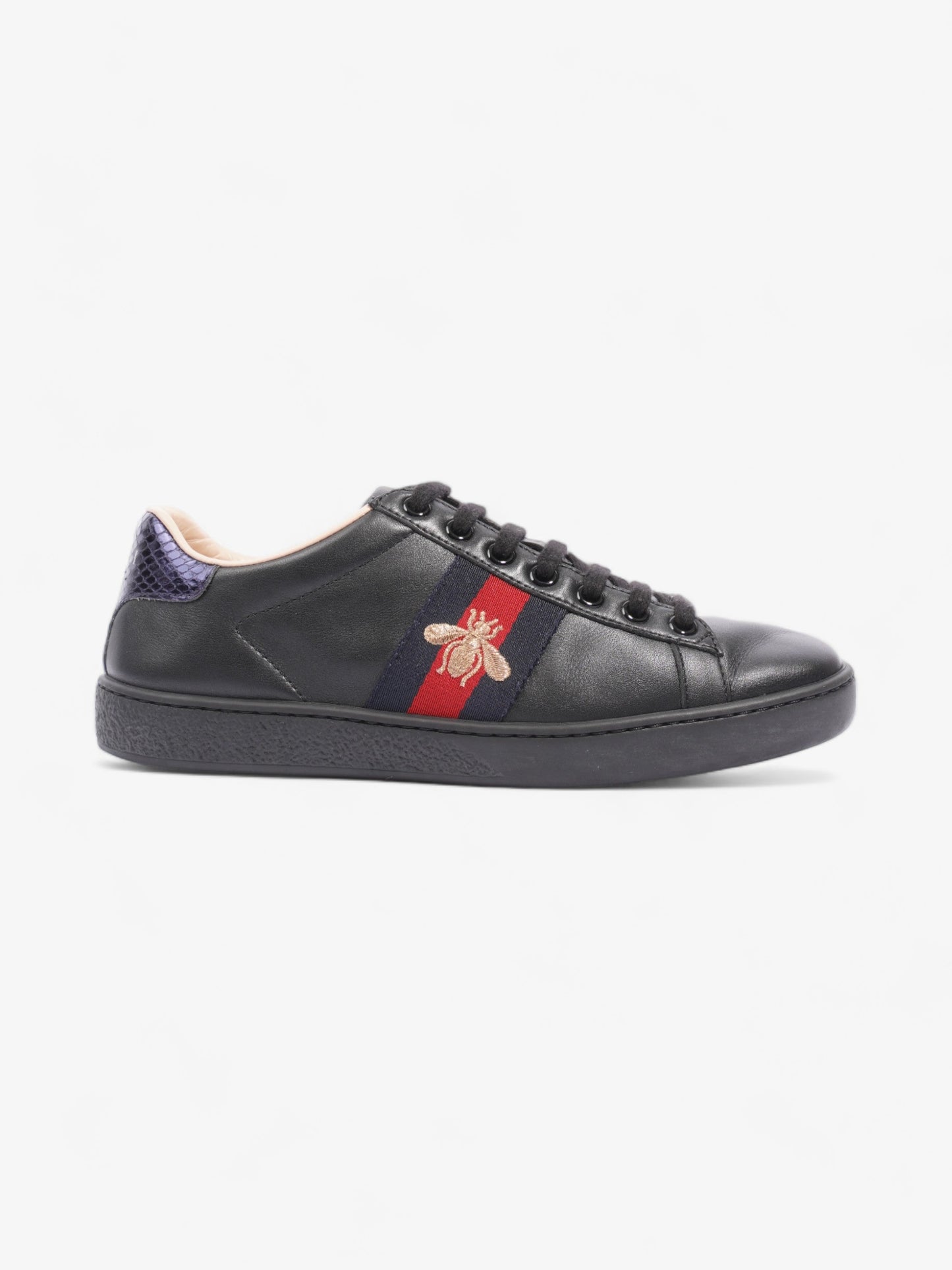 Gucci Ace Embroidered Bee Black / Red / Navy Leather EU 35.5 UK 2.5