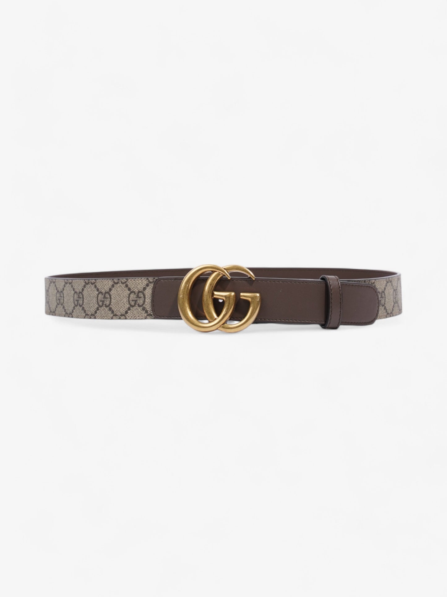 Gucci GG Marmont Belt GG Supreme / Brown / Gold Canvas 85cm / 34"