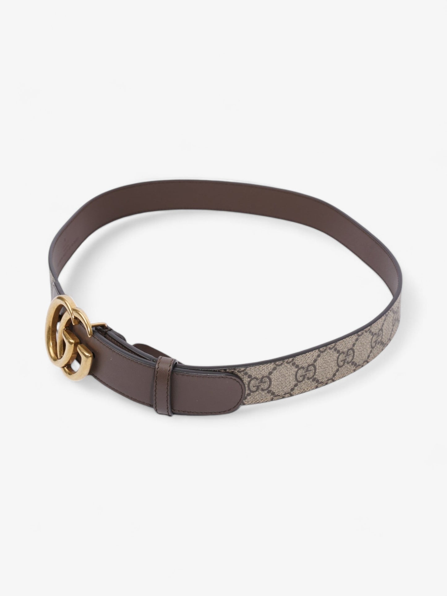Gucci GG Marmont Belt GG Supreme / Brown / Gold Canvas 85cm / 34"