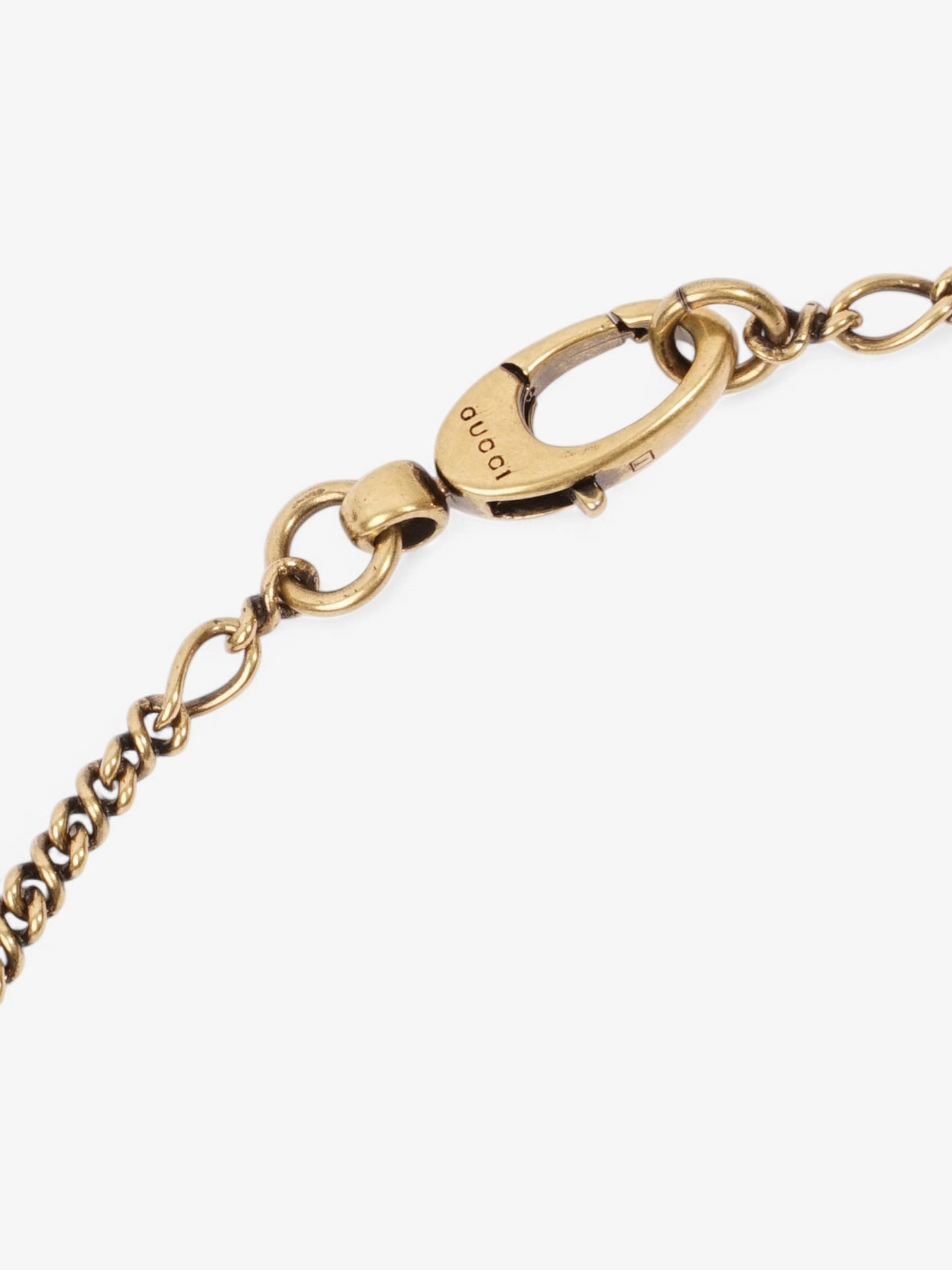 Gucci GG Lion Necklace Antique Gold Base Metal