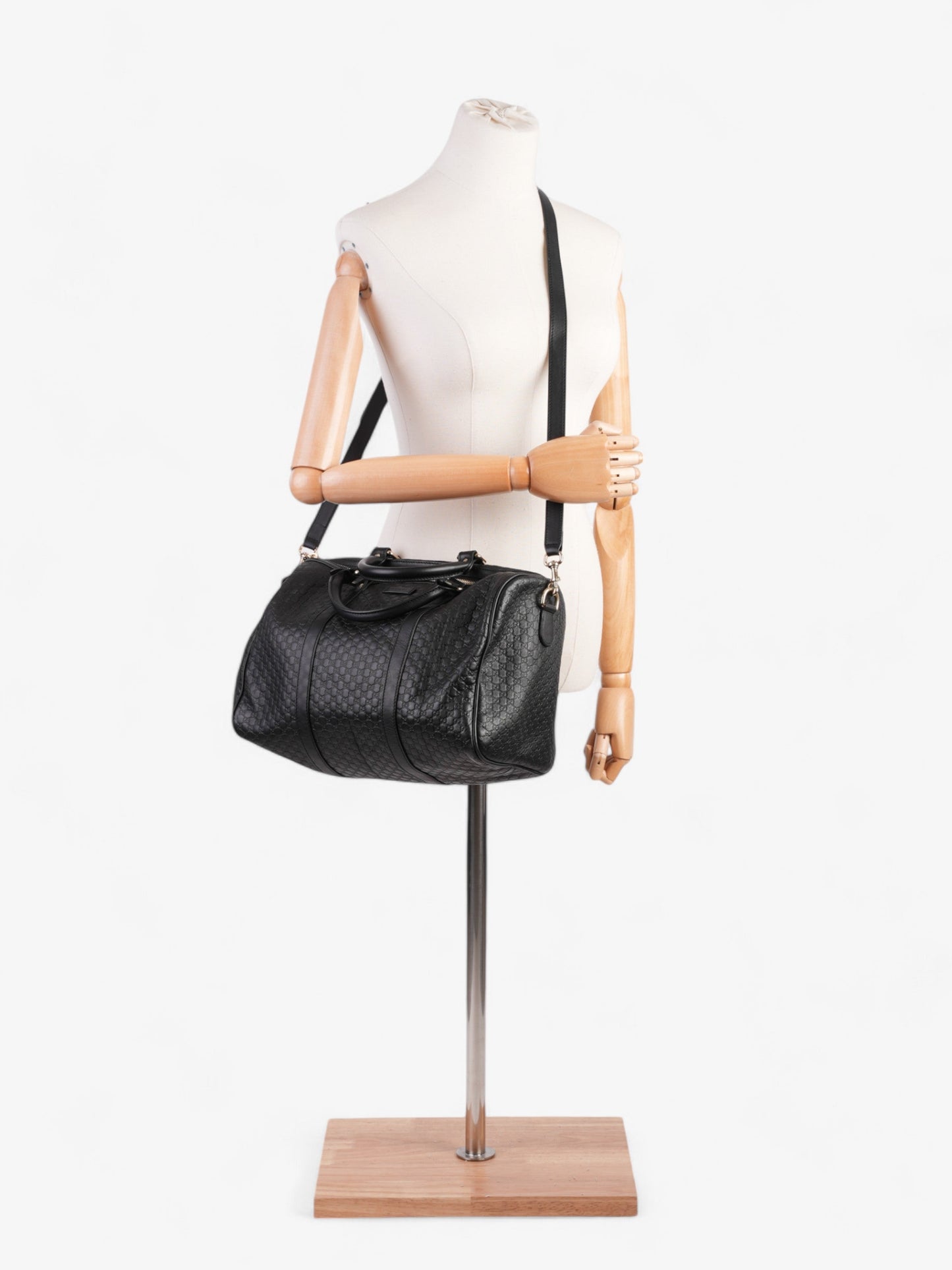 Gucci Boston Bag Black Guccissima Leather