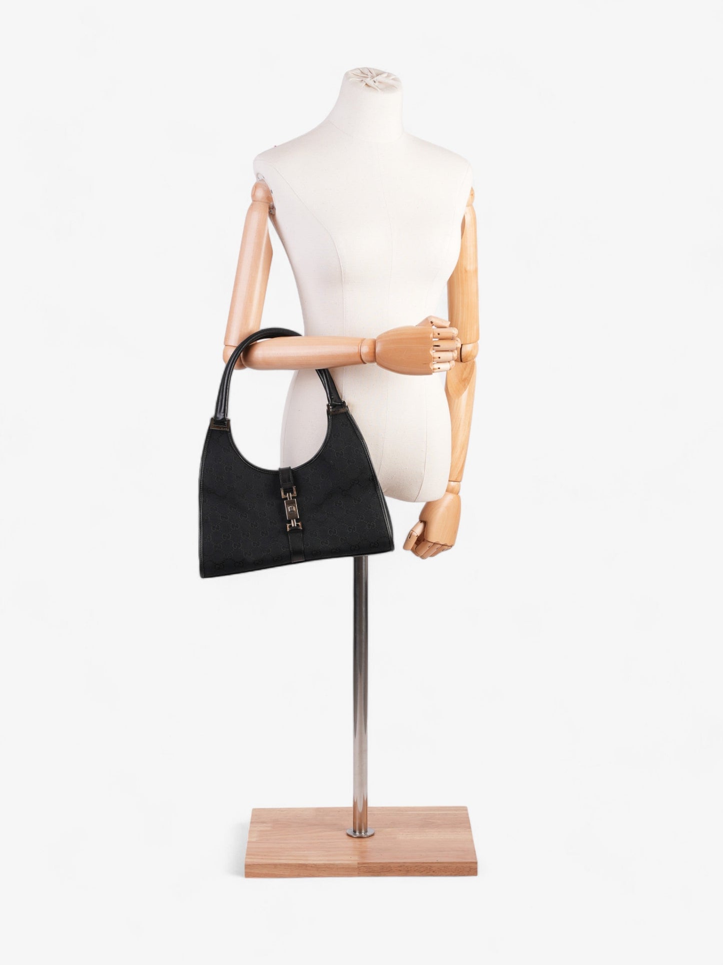 Gucci Jackie Black Guccissima Canvas