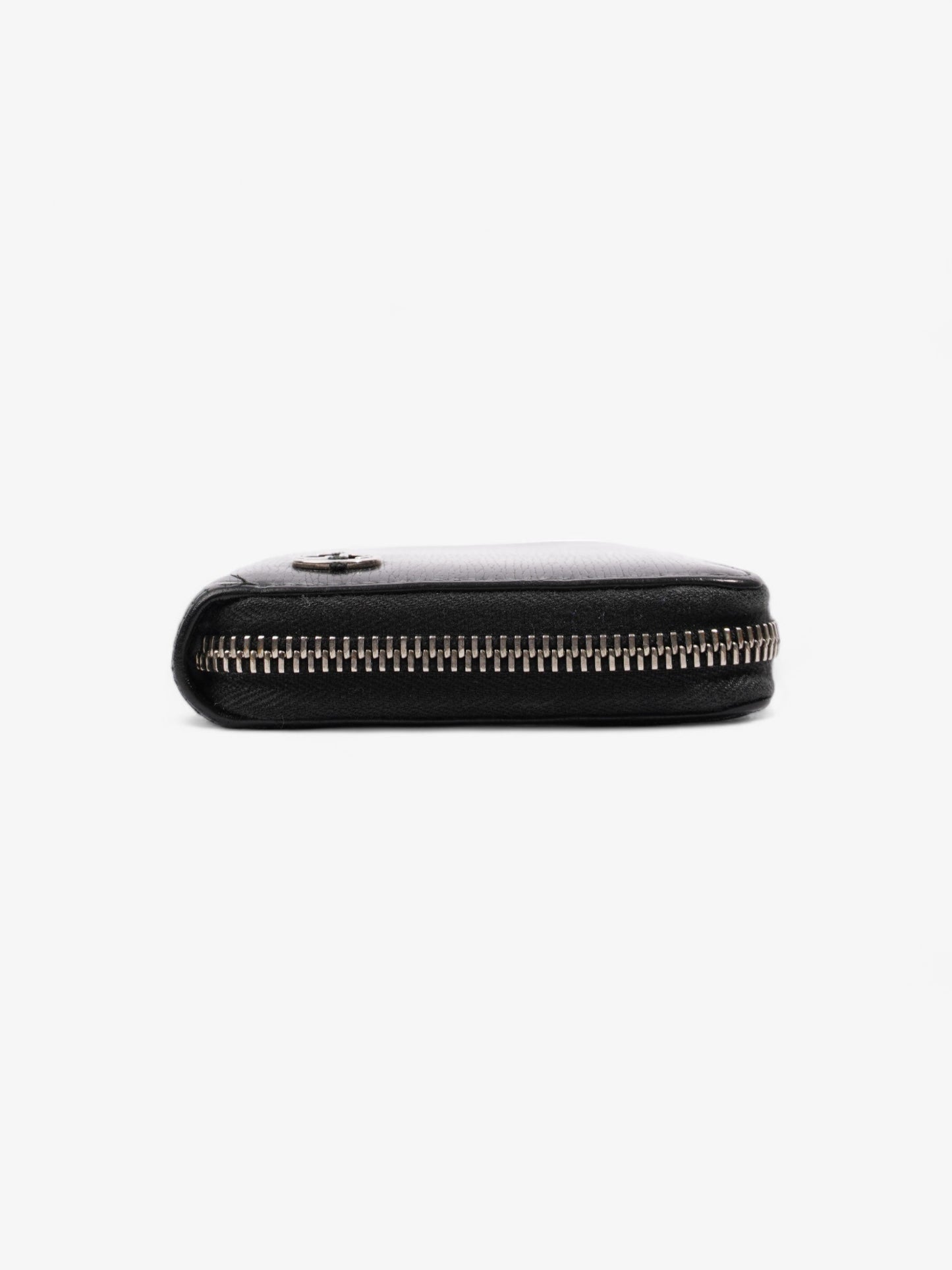 Gucci Interlocking Zip Round Wallet Black Black Leather