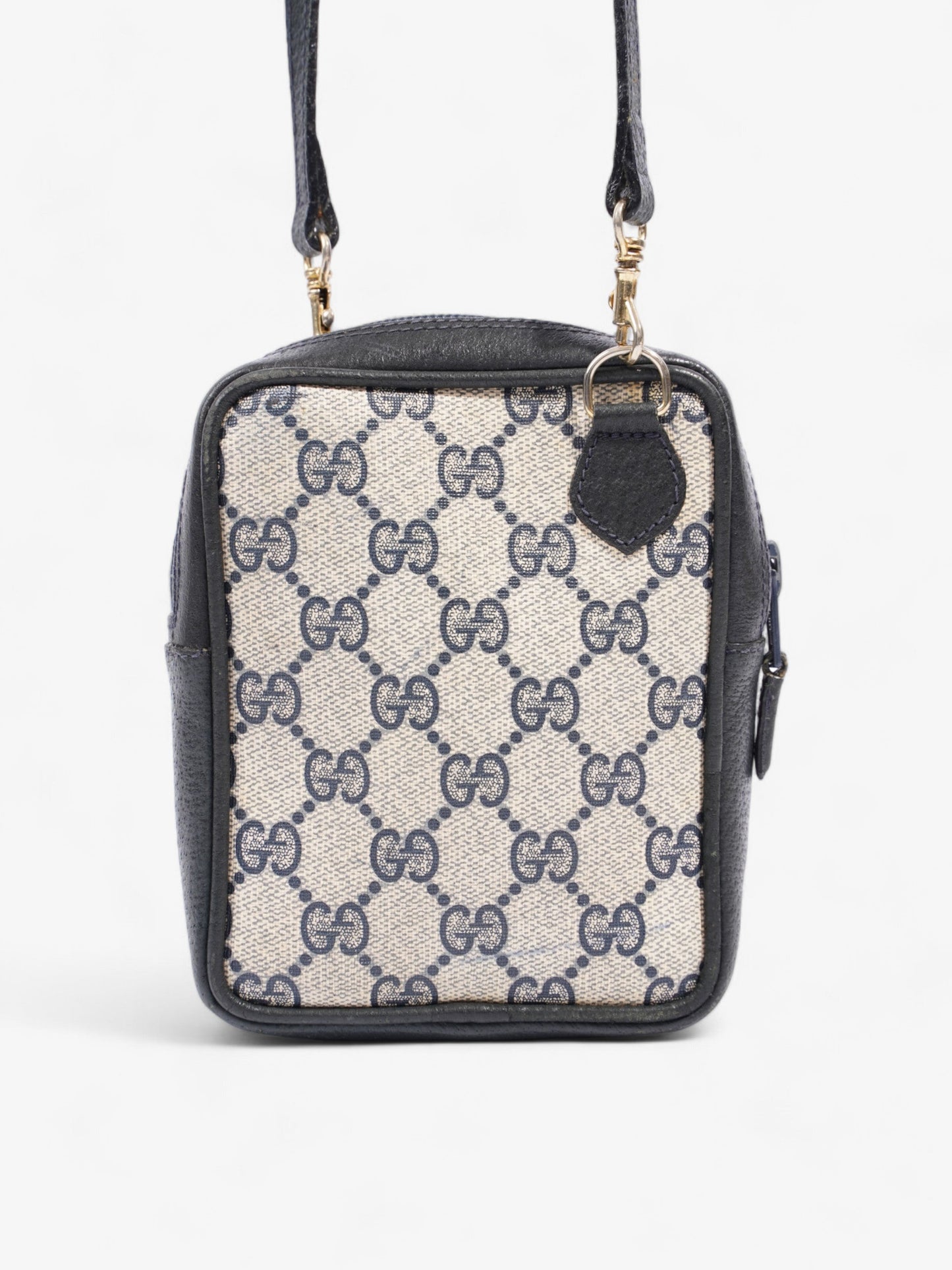 Gucci GG Supreme Shoulder Bag  Navy / Beige Leather