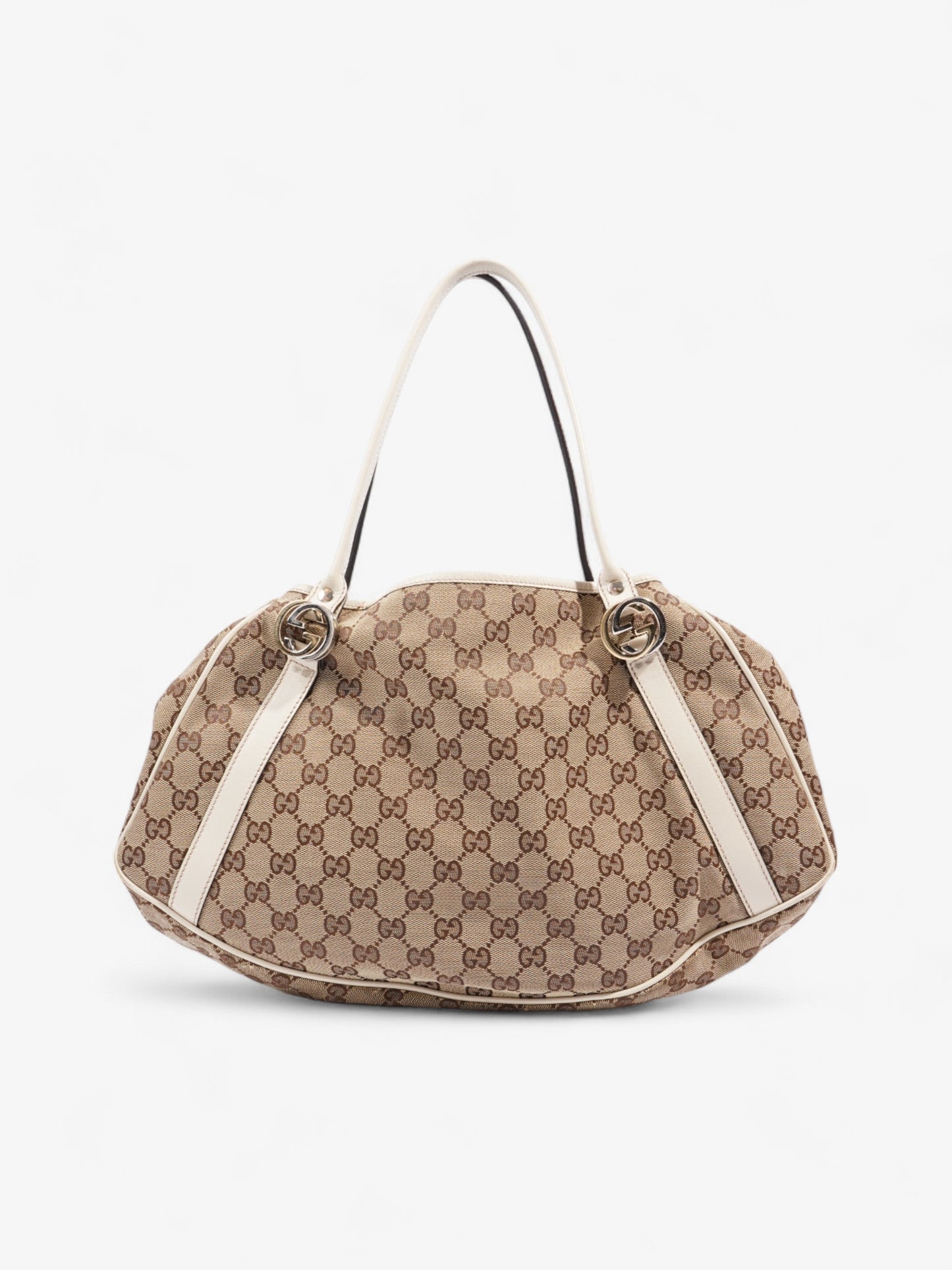Gucci Twins Tote Beige And Ebony GG Supreme / White Canvas