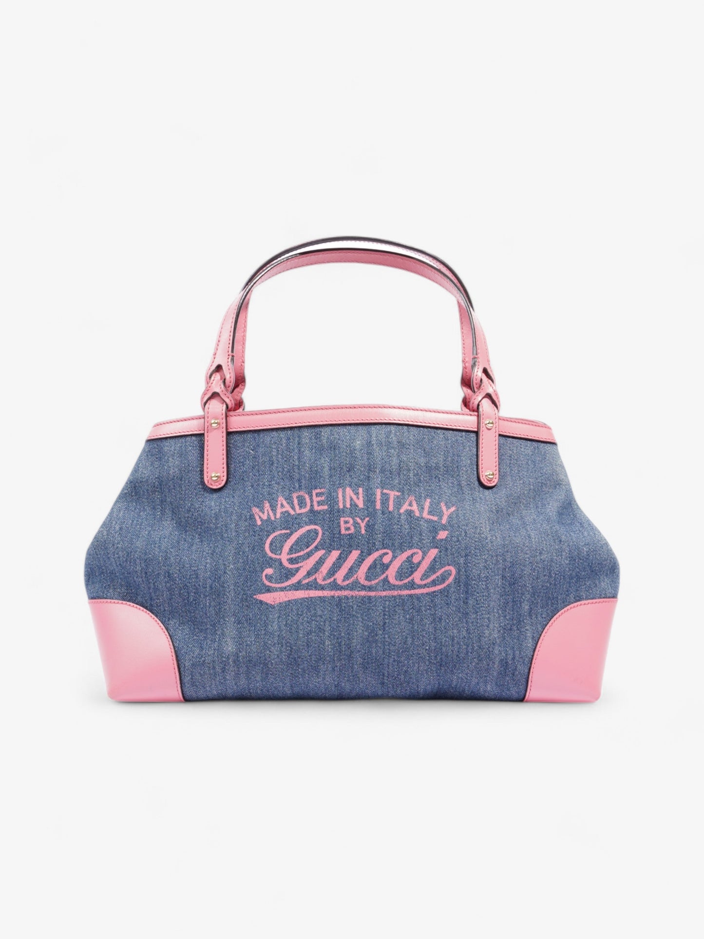 Gucci Craft Gucci Logo Tote Bag Blue / Pink Denim