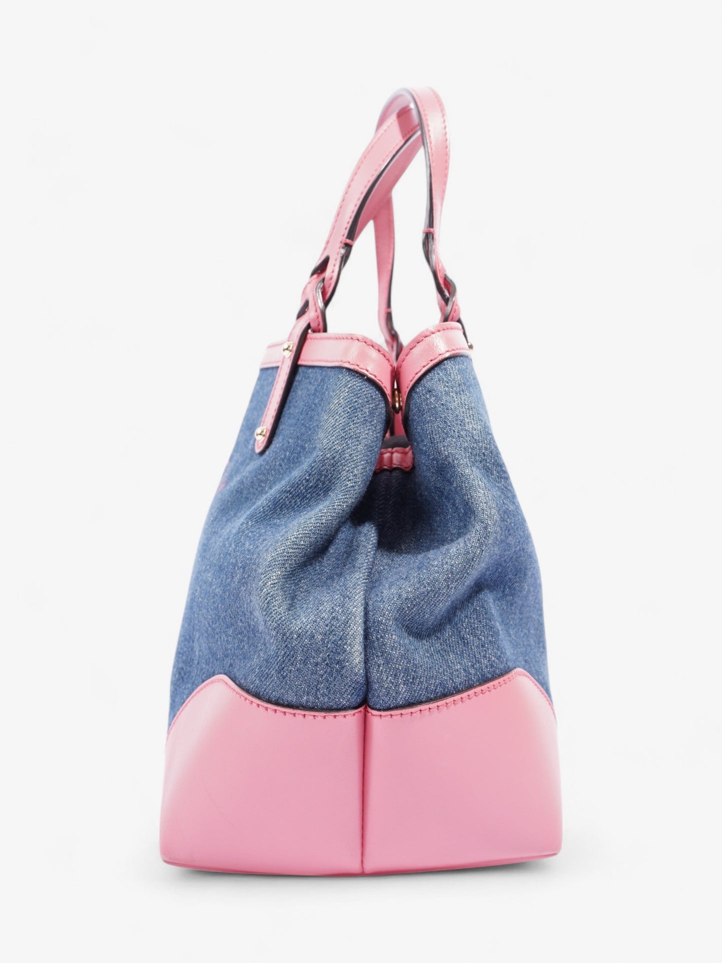 Gucci Craft Gucci Logo Tote Bag Blue / Pink Denim