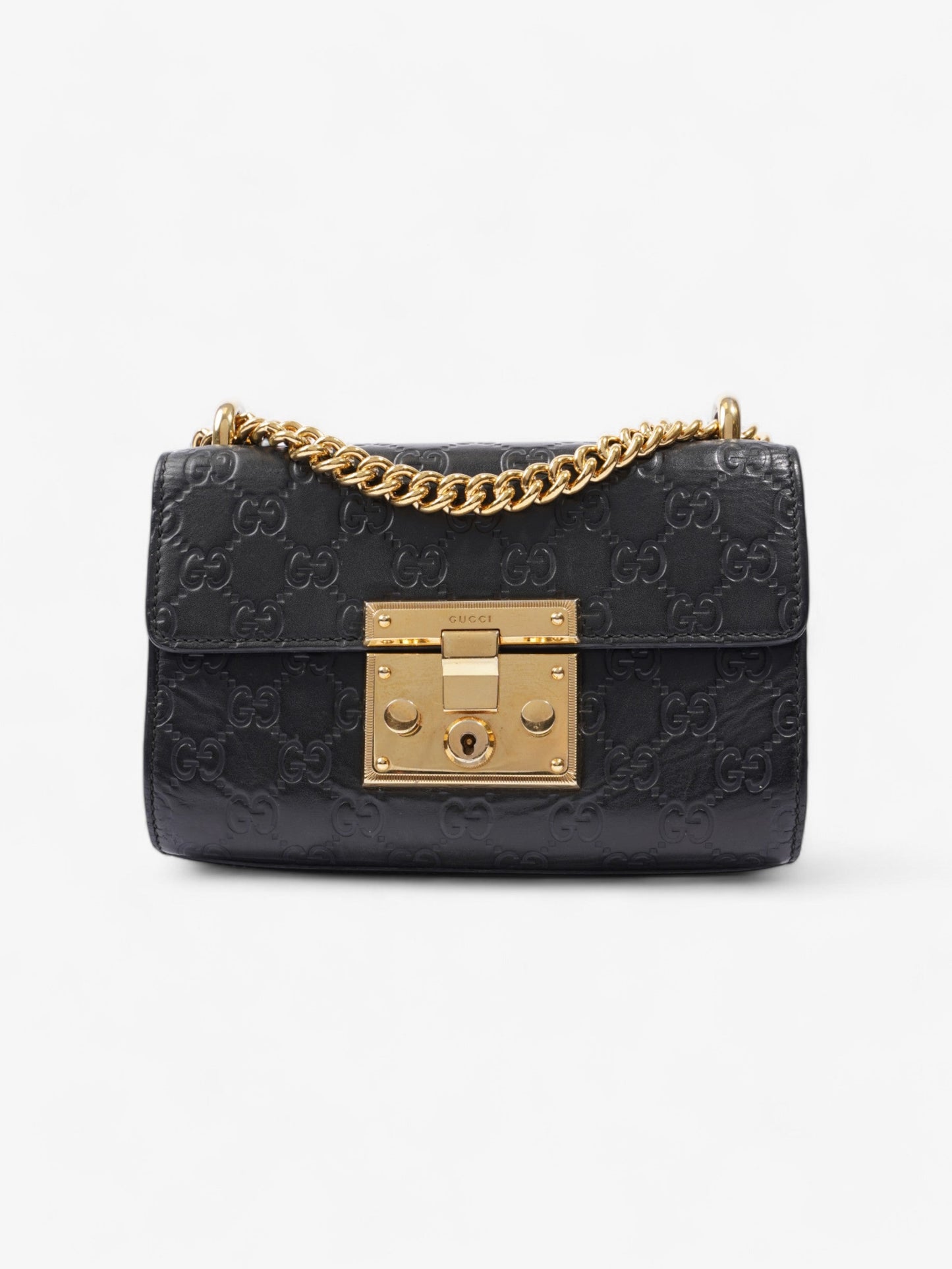 Gucci Padlock GG Black Leather Small