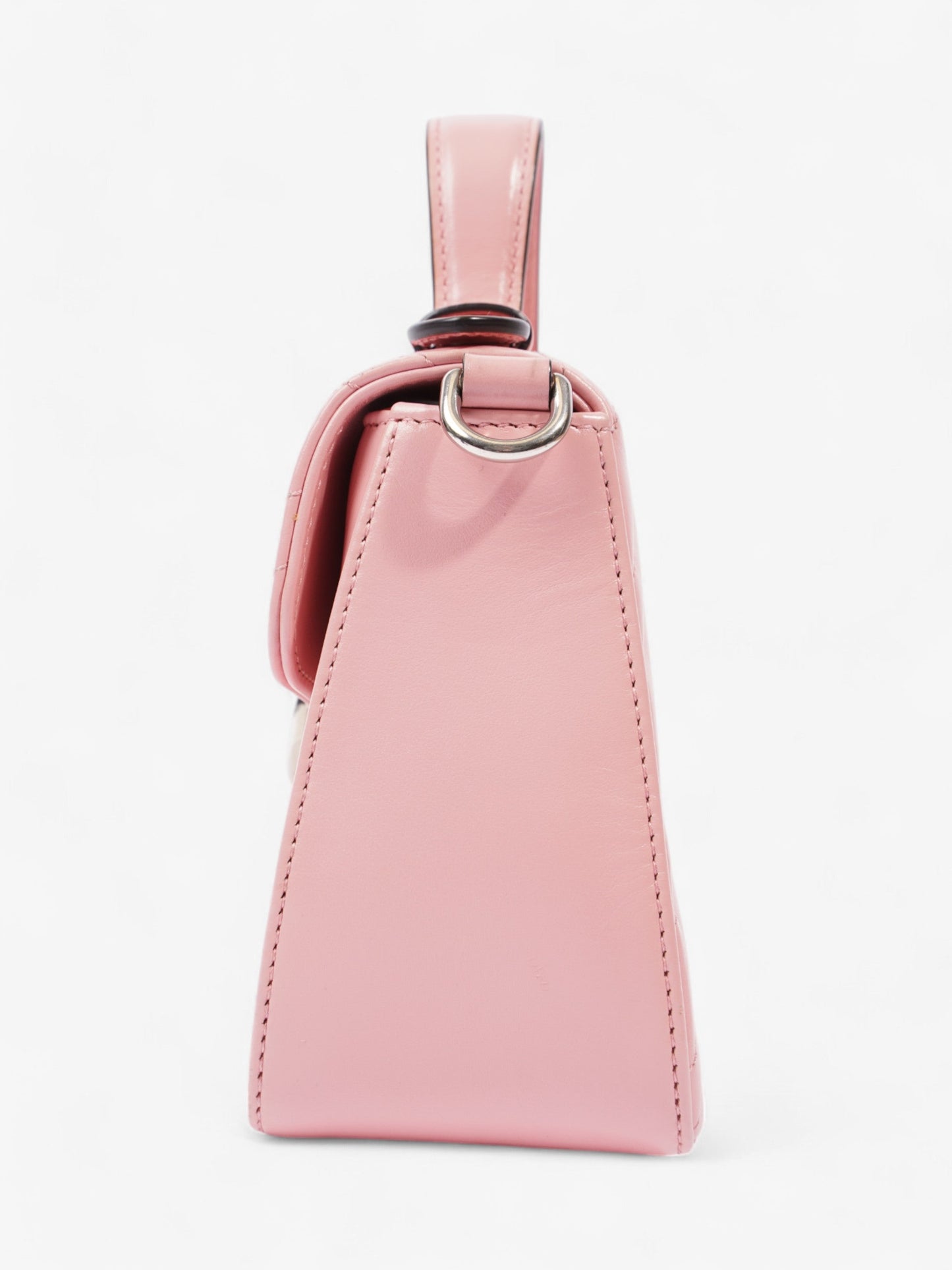 Gucci GG Marmont Top Handle Bag Pink Matelasse Leather Mini