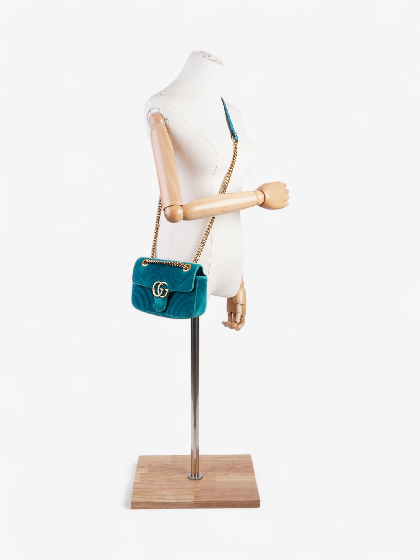 Gucci GG Marmont Turquoise  Velvet Mini