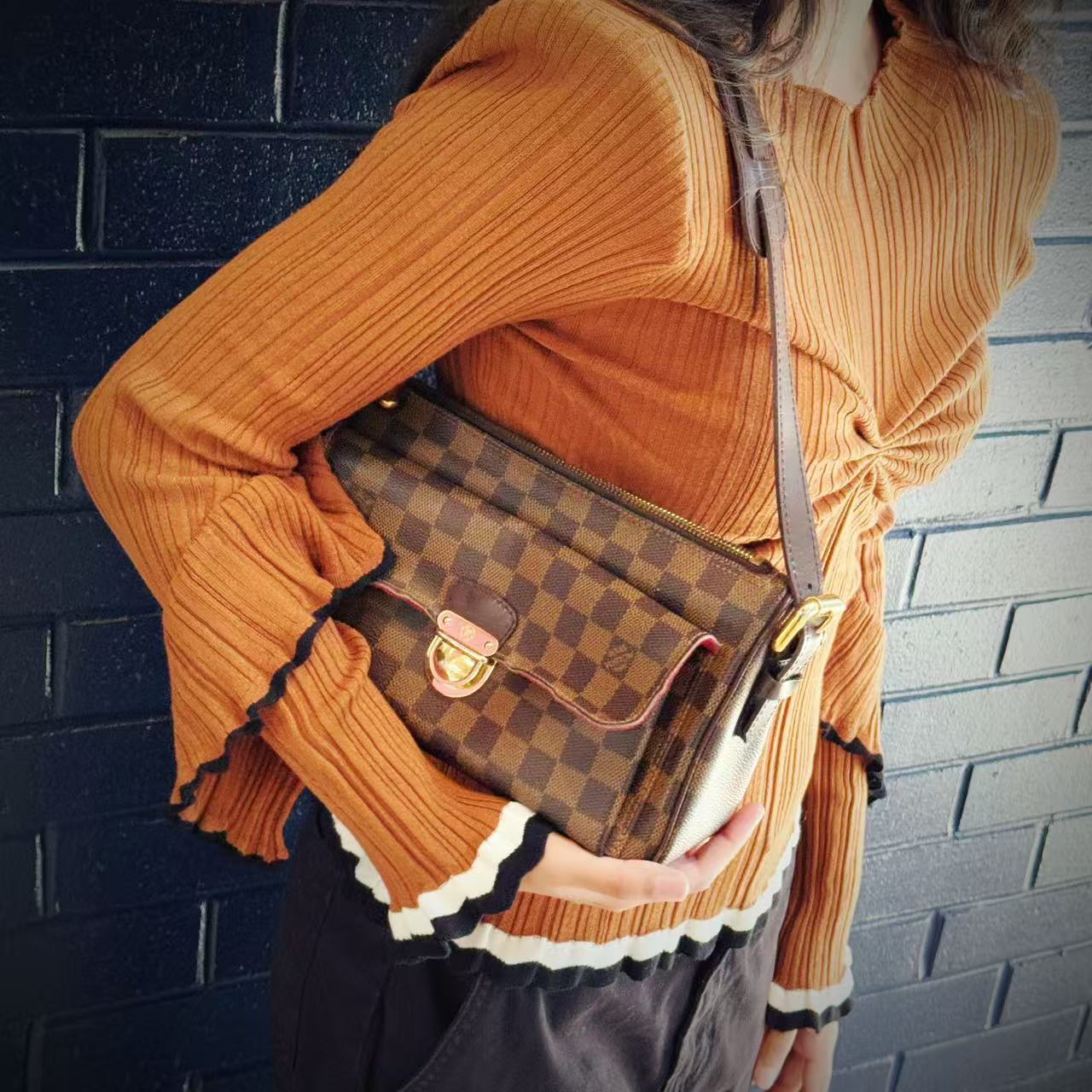 Louis Vuitton Damier Ebene Ravello Shoulder Bag GM TWS