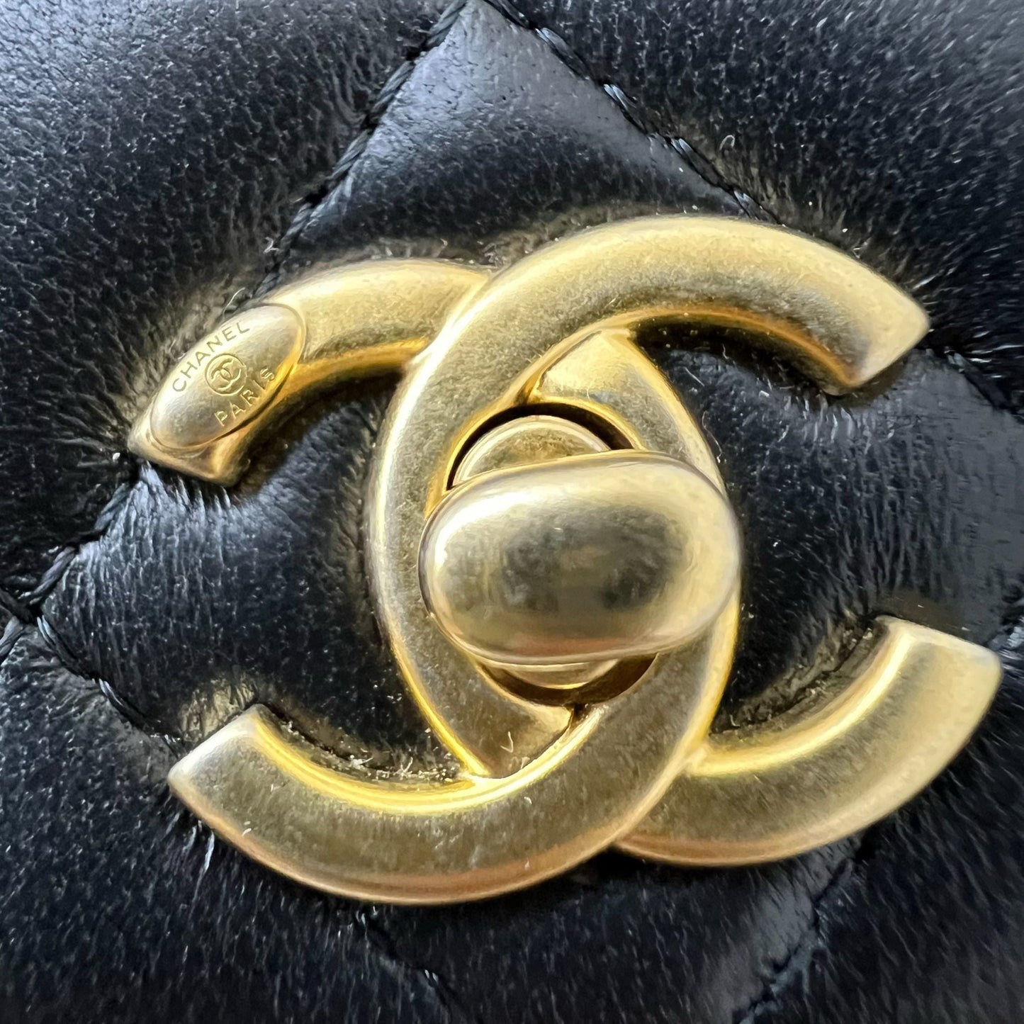 Chanel Pearl Crush Wallet on Chain WOC in Black Lambskin and AGHW