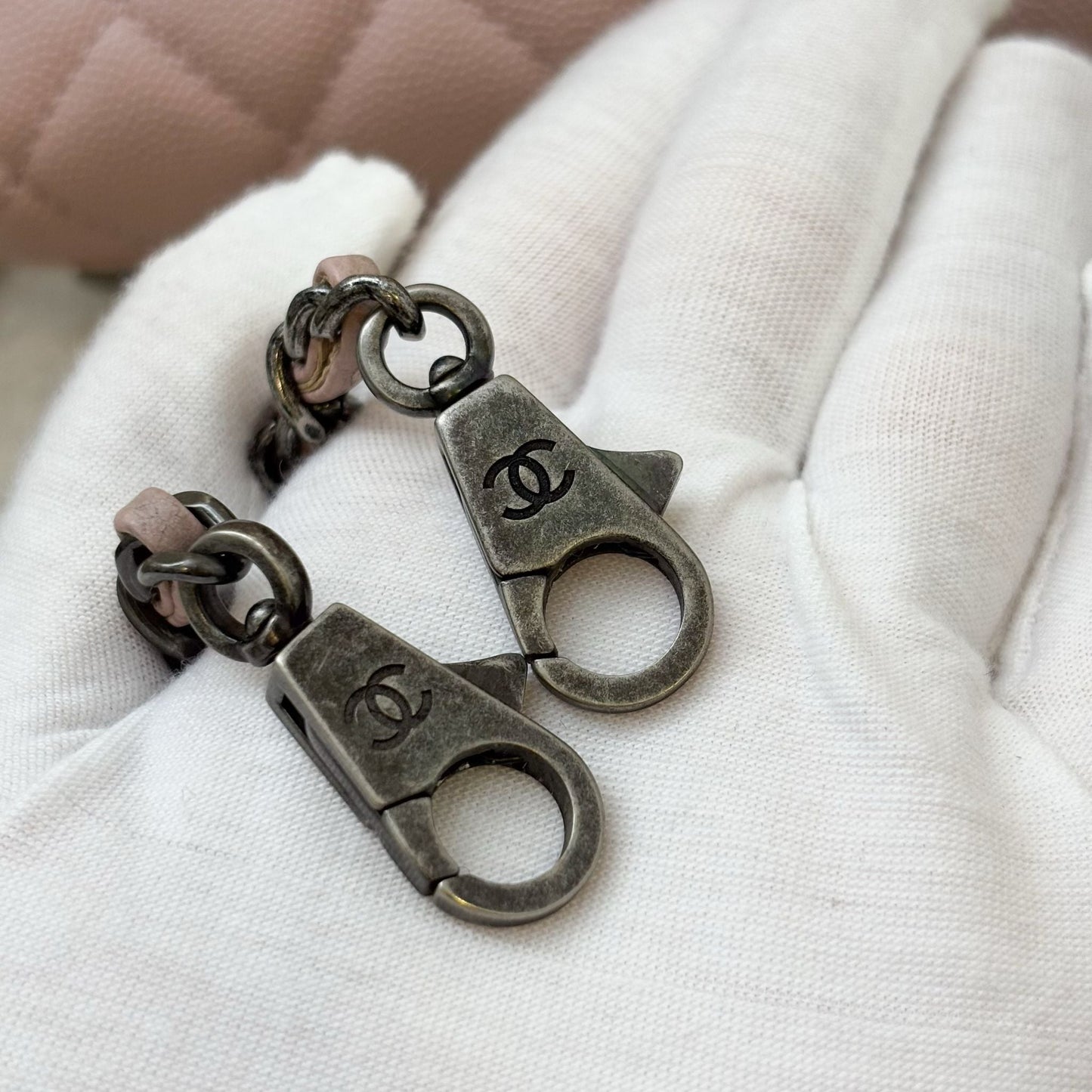 Chanel Small (24cm) Coco Handle in Pink Caviar and RHW (Model: A92990)