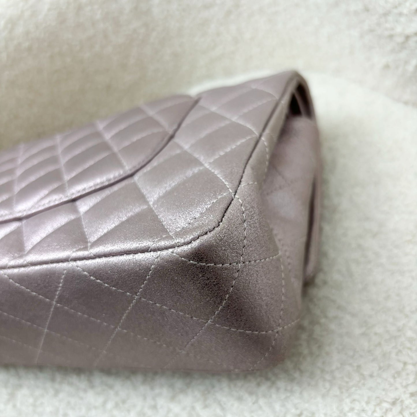 Chanel Medium Classic Flap CF in Metallic Pink Leather and LGHW