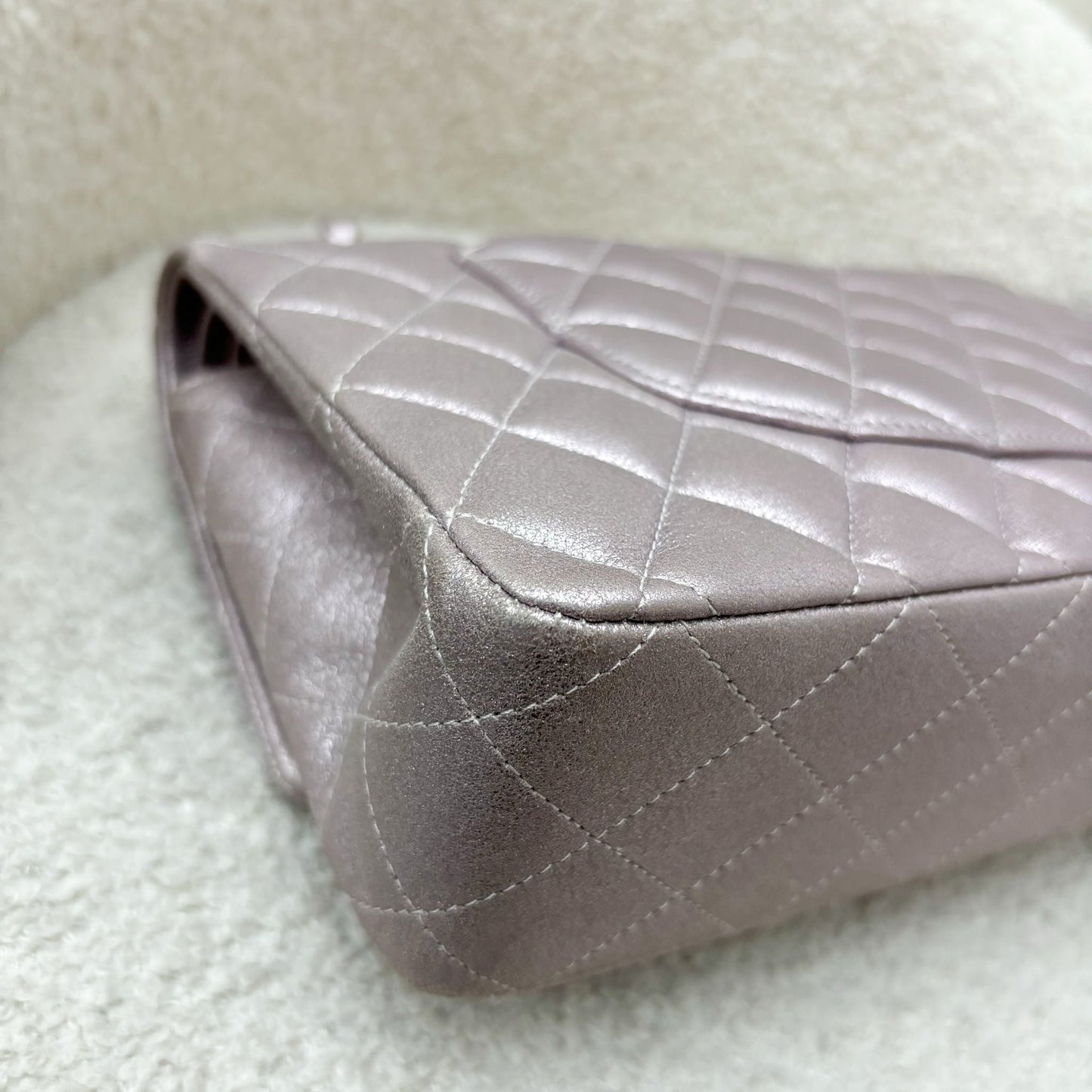 Chanel Medium Classic Flap CF in Metallic Pink Leather and LGHW