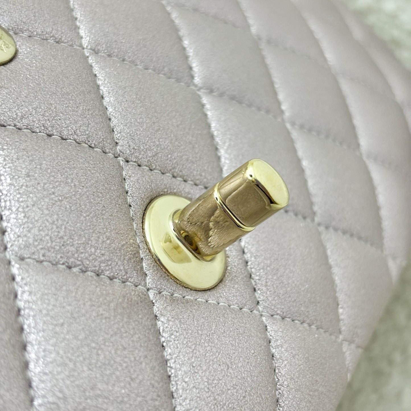 Chanel Medium Classic Flap CF in Metallic Pink Leather and LGHW