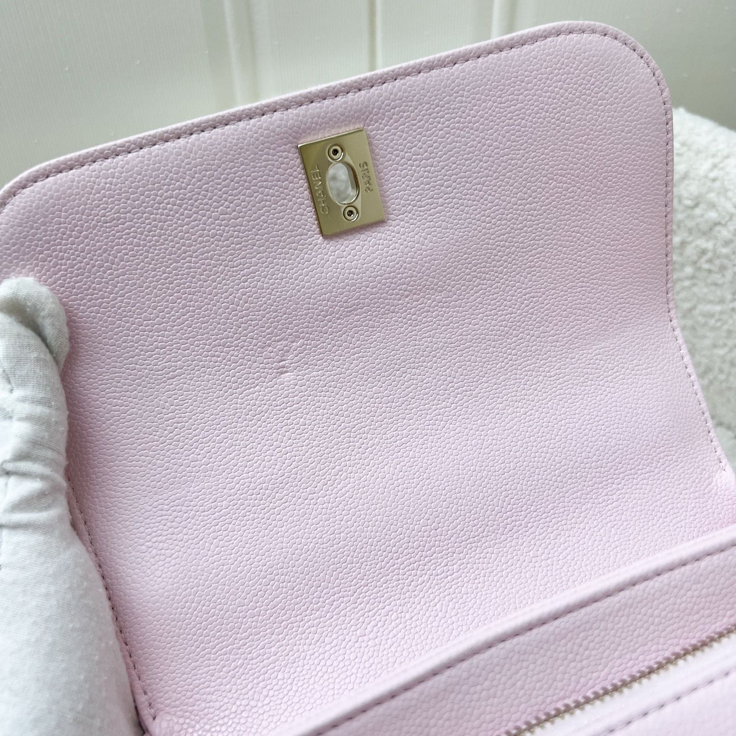 Chanel Small Business Affinity Flap in 22P Light Pink Caviar and LGHW