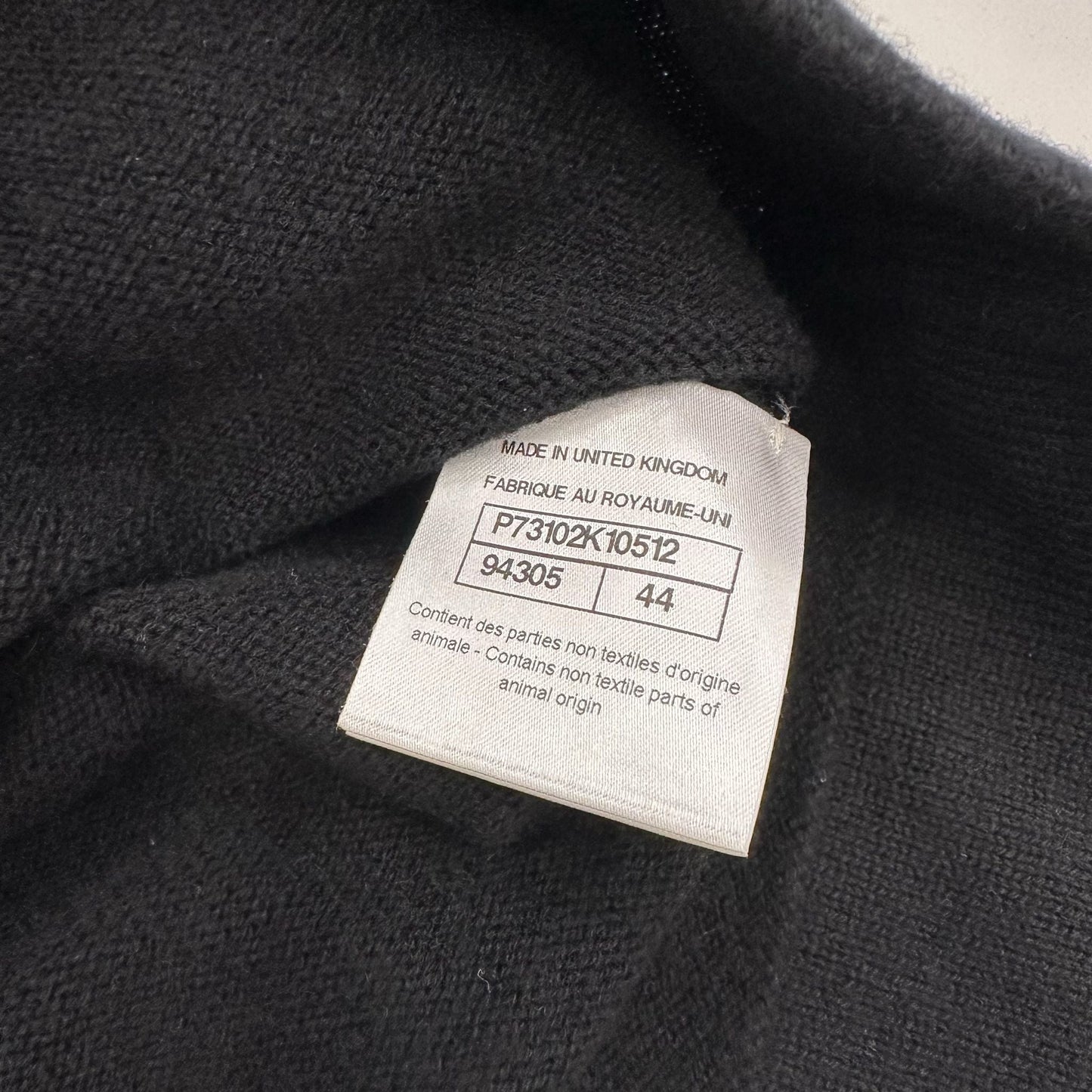 Chanel 22A Runway Cardigan in Black Cashmere with Embellished Buttons Sz 44