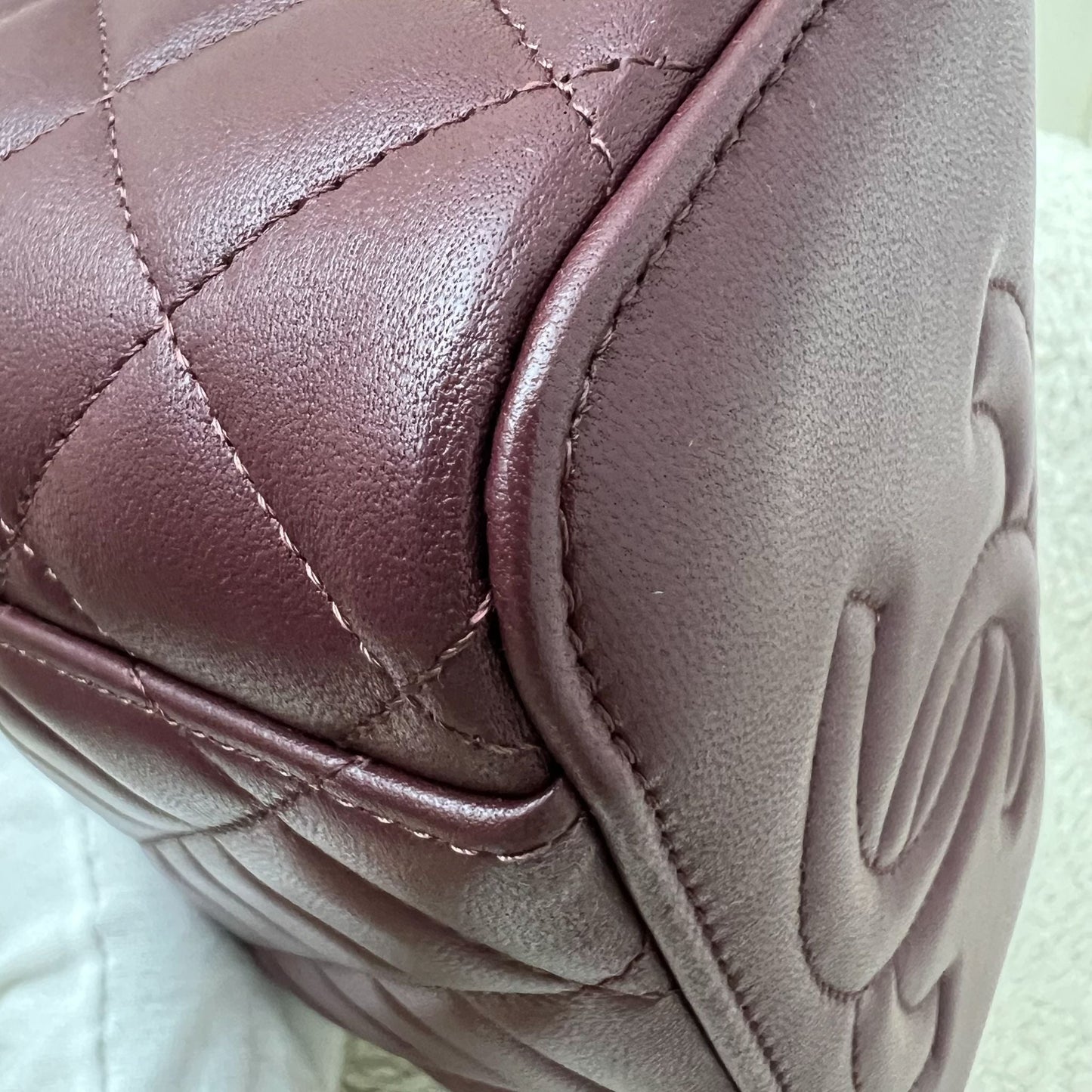 Chanel Top Handle Small Vanity in Burgundy Lambskin and AGHW