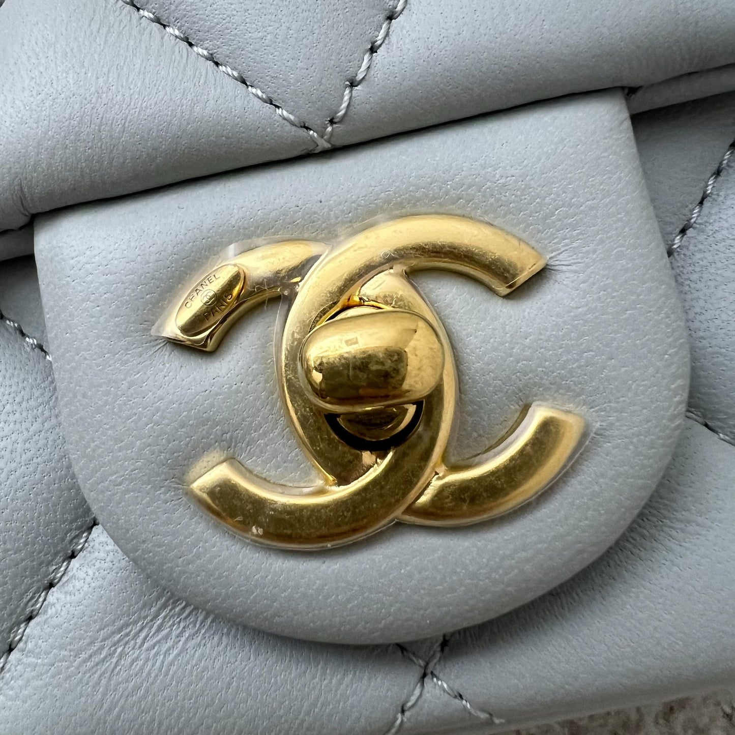 Chanel 23C Seasonal Chain Around Mini Flap in Grey Lambskin and LGHW