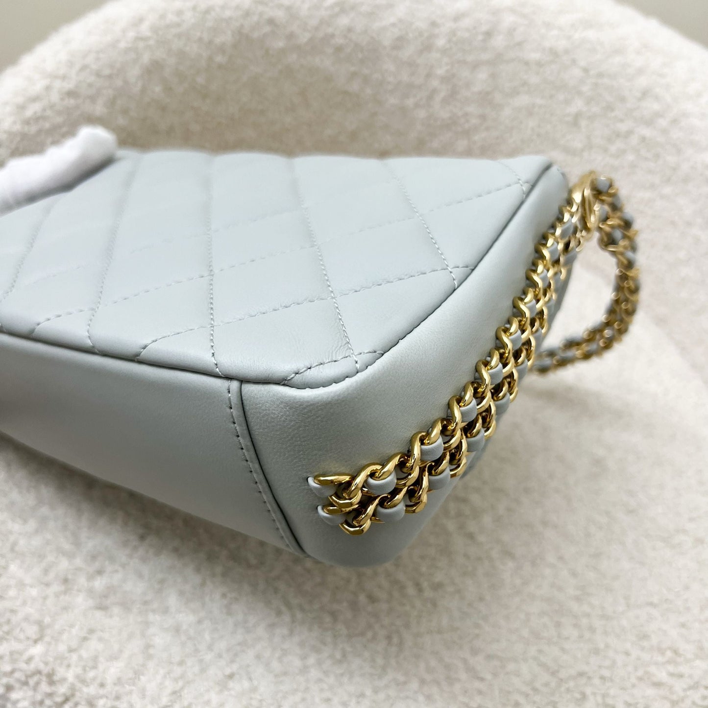 Chanel 23C Seasonal Chain Around Mini Flap in Grey Lambskin and LGHW