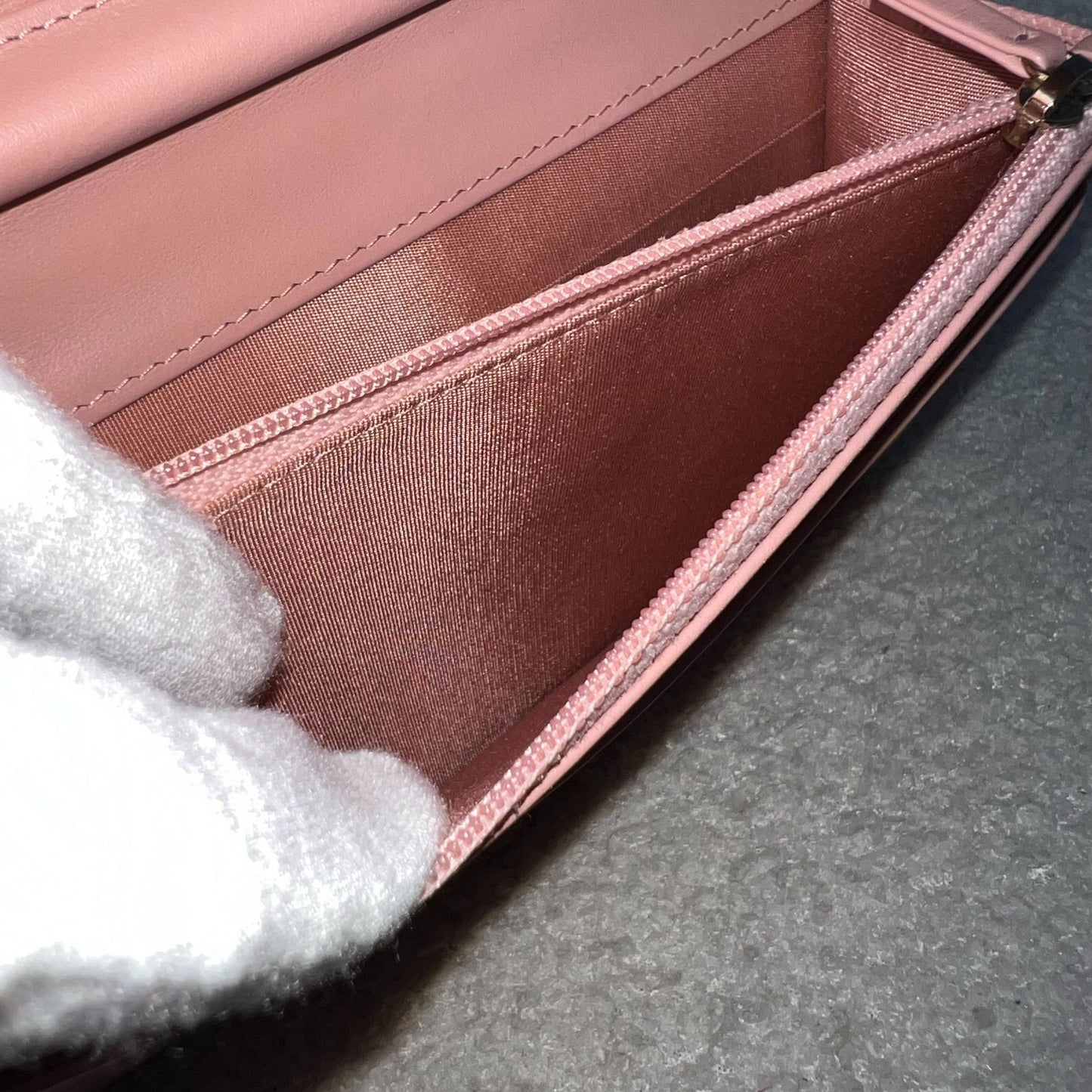 Chanel Boy Wallet on Chain WOC in Light Pink Caviar and AGHW