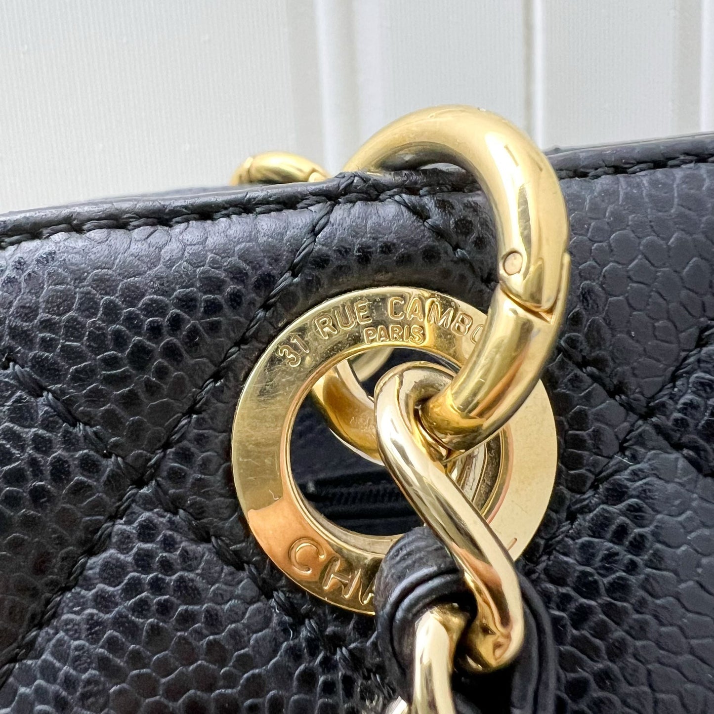 Chanel Petite Shopping Tote PST in Black Caviar and GHW