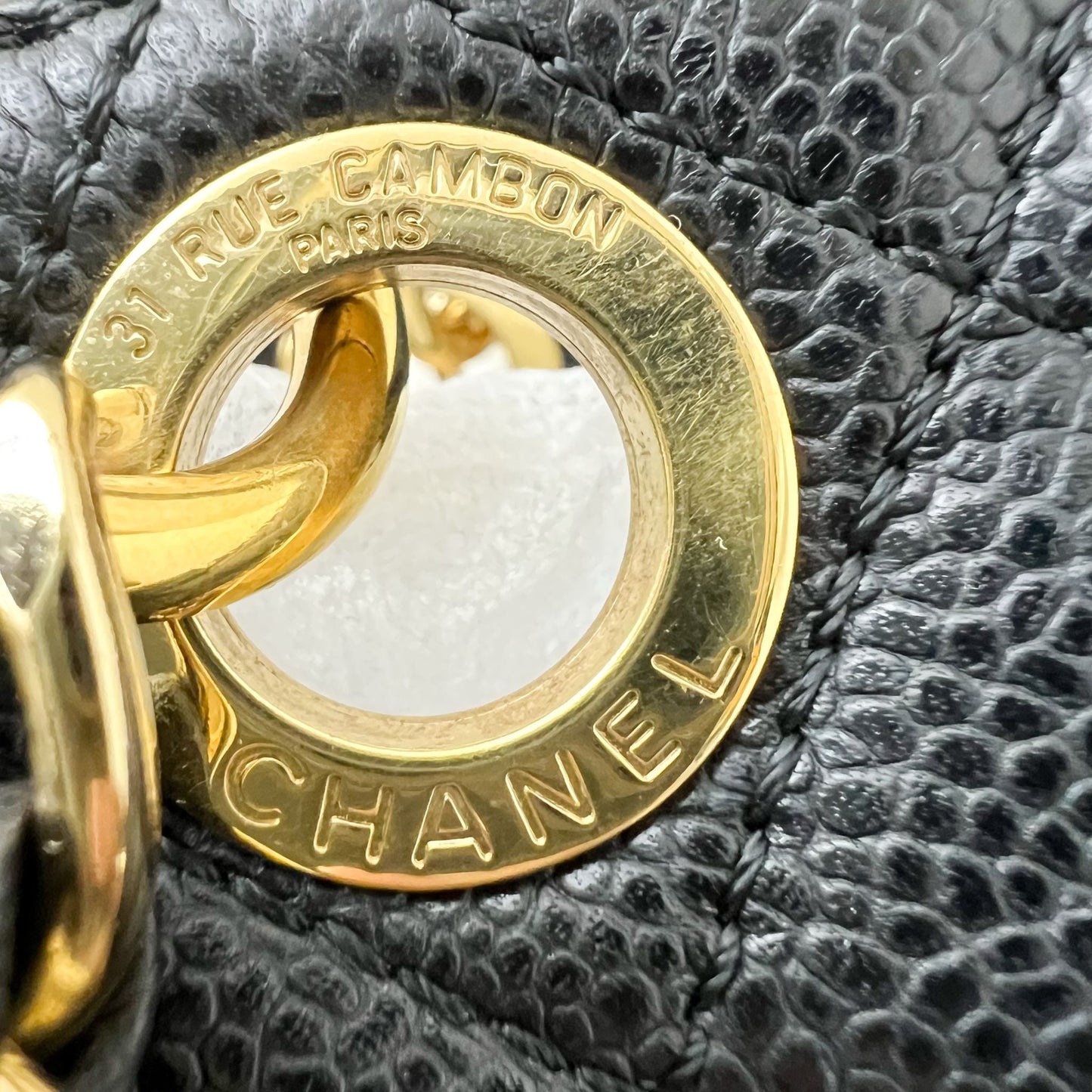 Chanel Petite Shopping Tote PST in Black Caviar and GHW