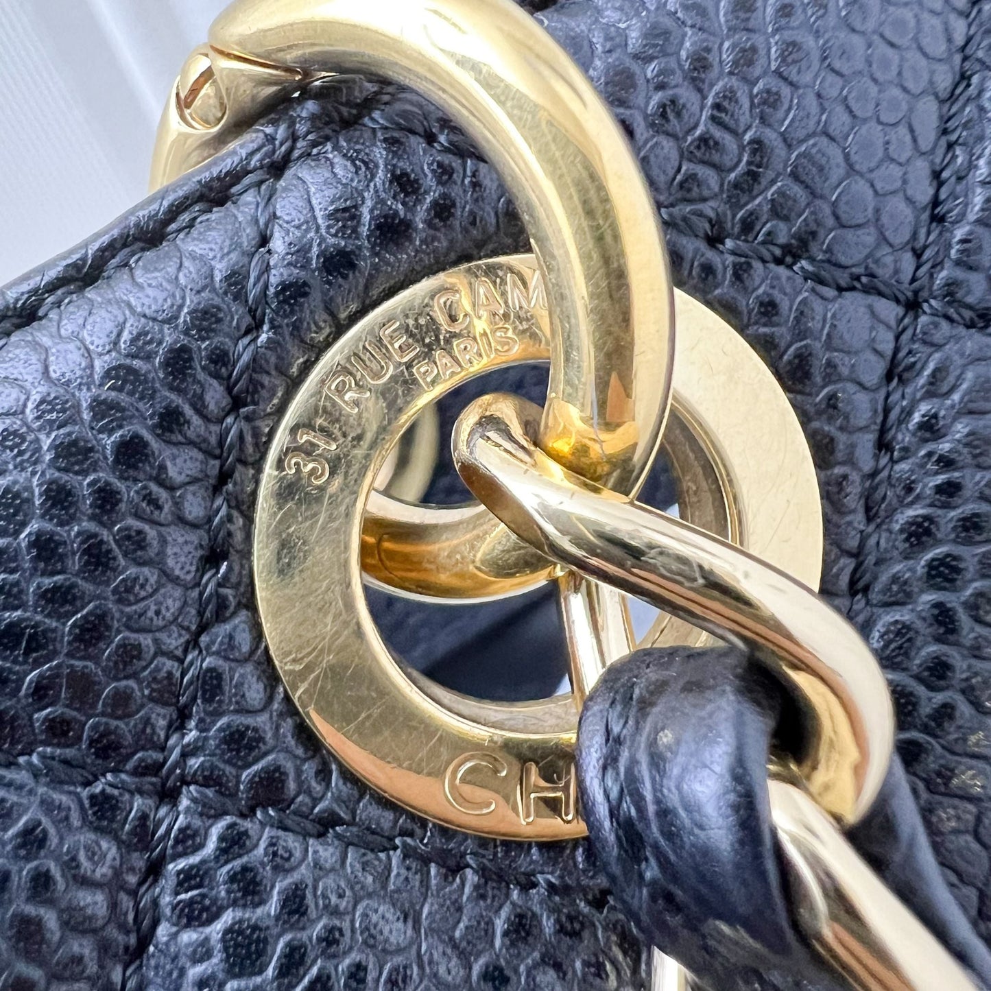 Chanel Petite Shopping Tote PST in Black Caviar and GHW