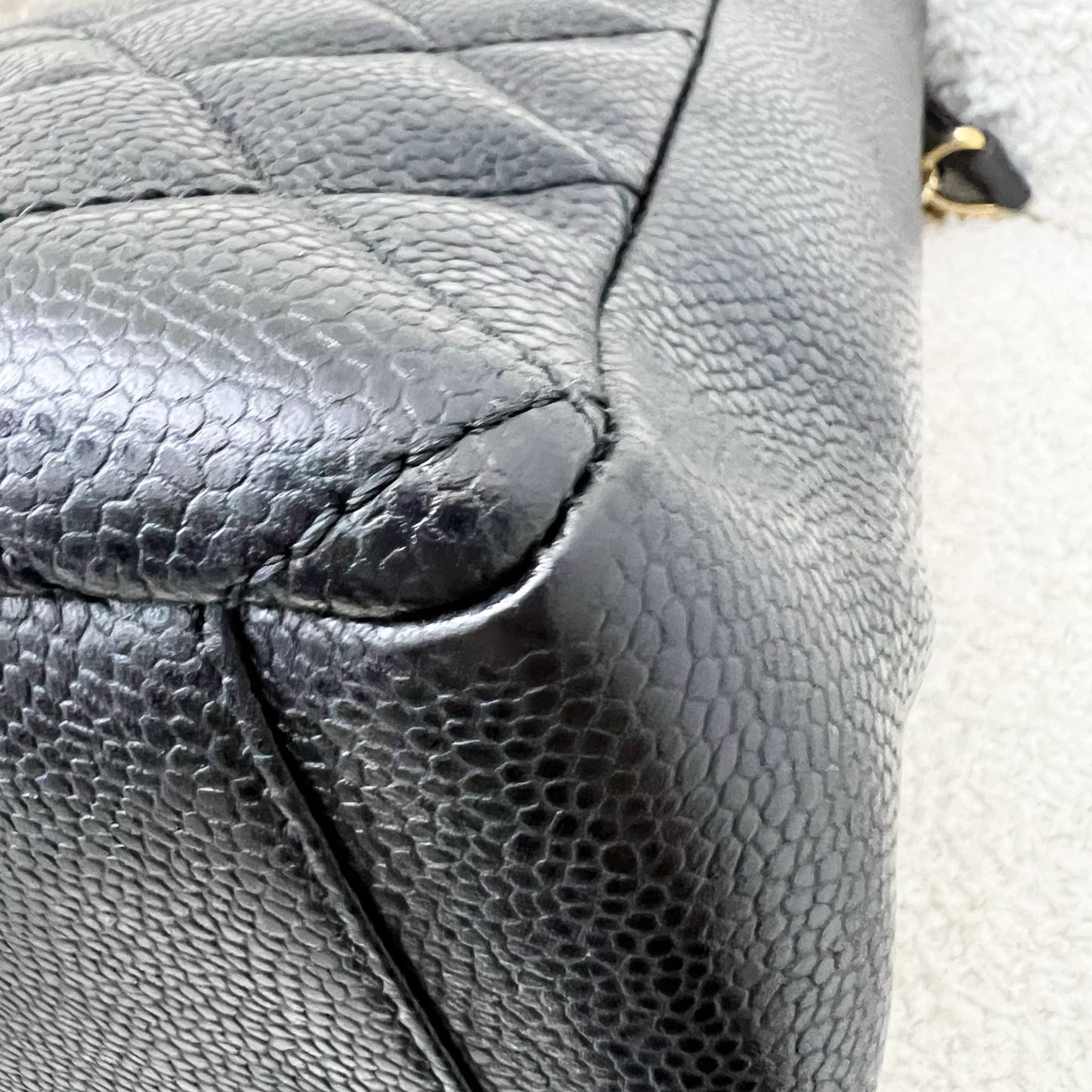 Chanel Petite Shopping Tote PST in Black Caviar and GHW