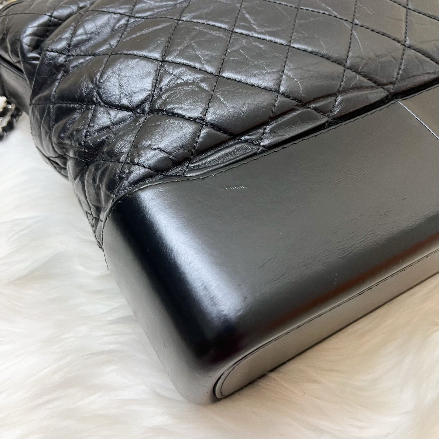 Chanel Large Gabrielle Hobo in Black Distressed Calfskin and 3 Tone HW