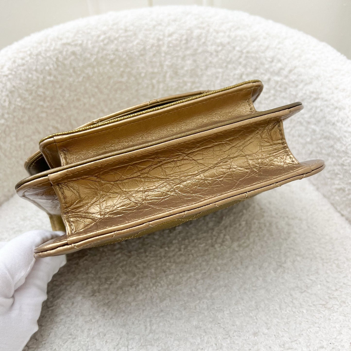 Chanel Seasonal Flap Bag in Gold Shiny Calfskin/Caviar and AGHW