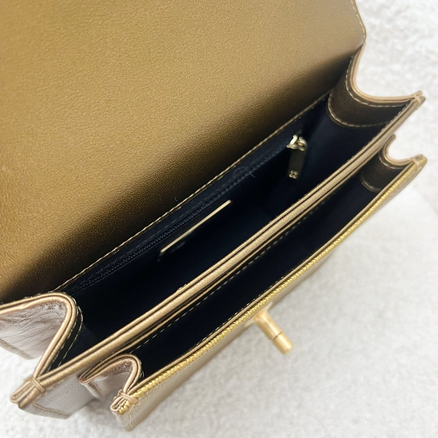 Chanel Seasonal Flap Bag in Gold Shiny Calfskin/Caviar and AGHW