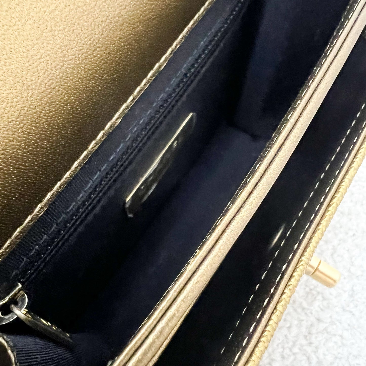 Chanel Seasonal Flap Bag in Gold Shiny Calfskin/Caviar and AGHW