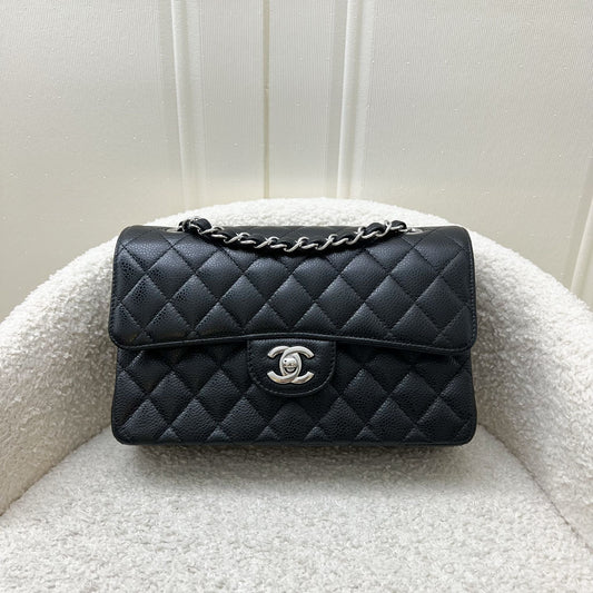 Chanel Small Classic Flap CF in Black Caviar and SHW