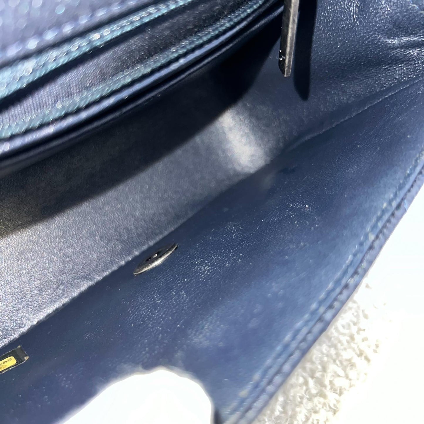 Chanel Classic Mini Square Flap in Navy Blue (Almost Black) Caviar and RHW