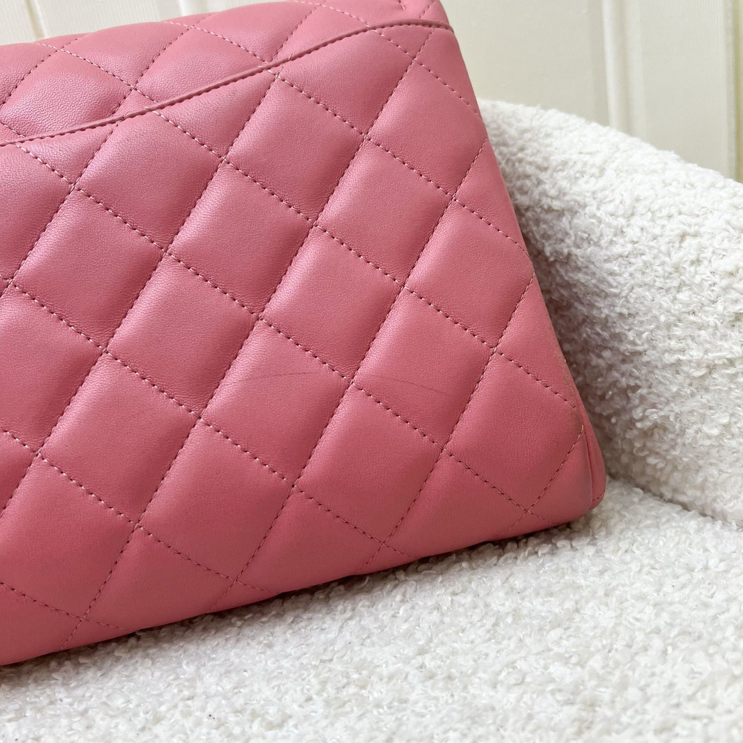 Chanel Timeless Clutch with Chain in Pink Lambskin and SHW
