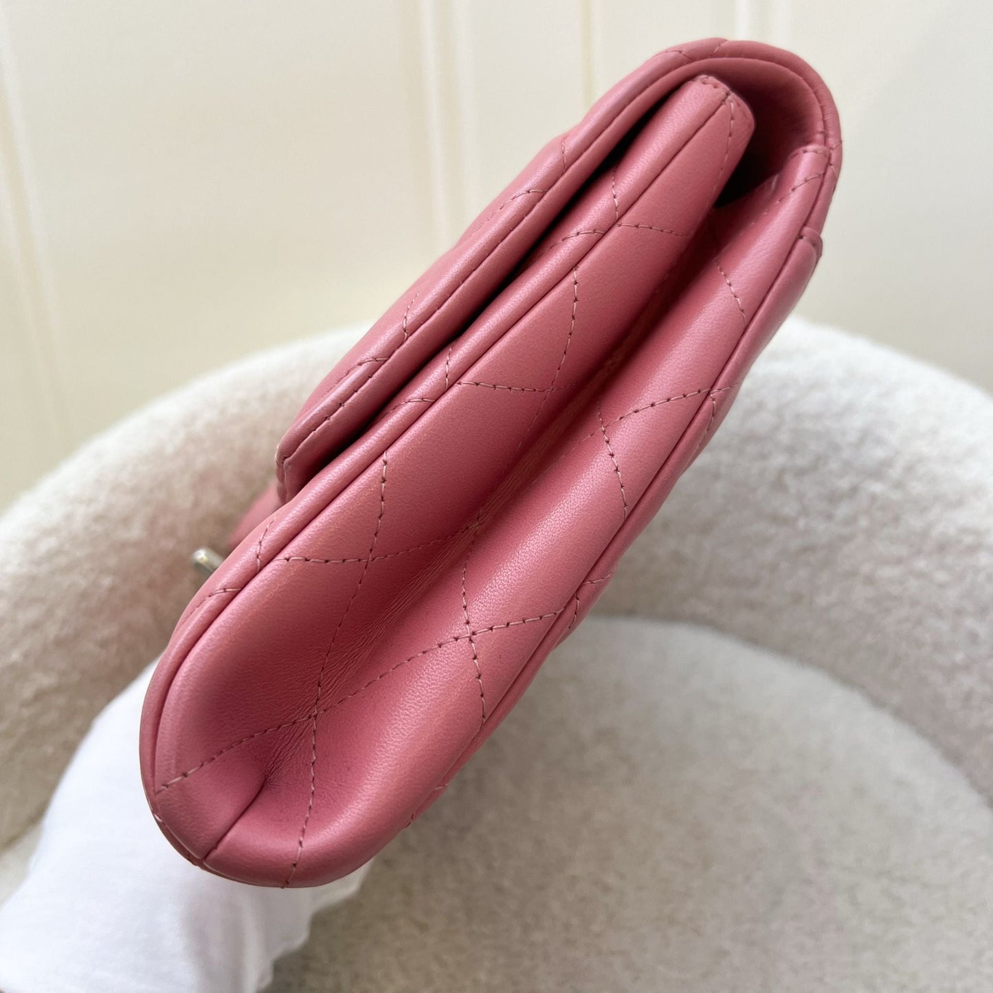 Chanel Timeless Clutch with Chain in Pink Lambskin and SHW