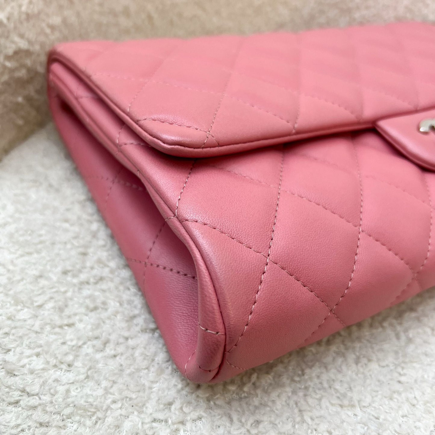 Chanel Timeless Clutch with Chain in Pink Lambskin and SHW