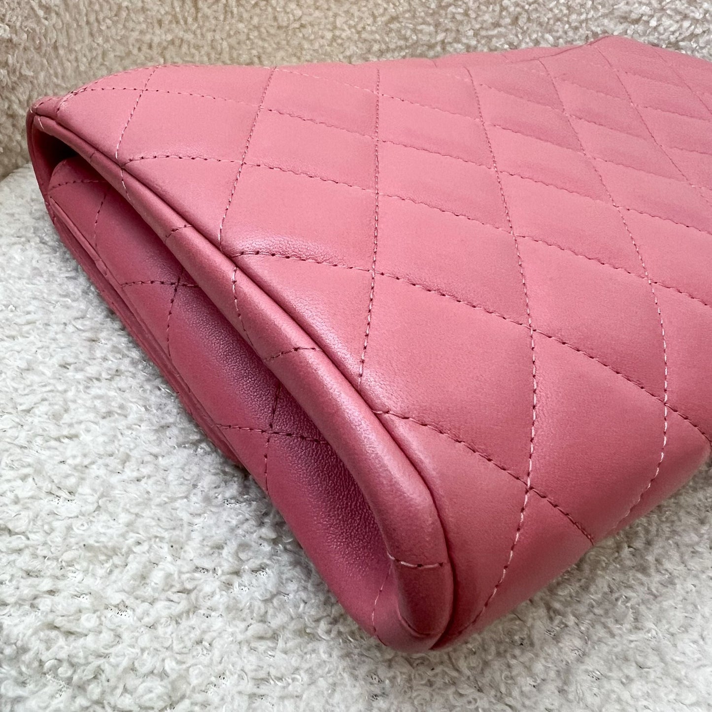 Chanel Timeless Clutch with Chain in Pink Lambskin and SHW