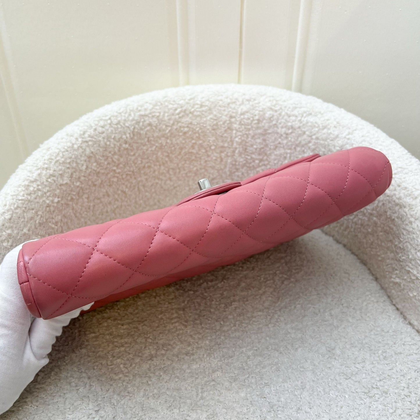 Chanel Timeless Clutch with Chain in Pink Lambskin and SHW