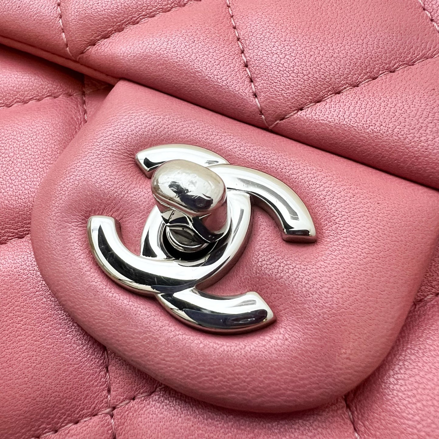 Chanel Timeless Clutch with Chain in Pink Lambskin and SHW