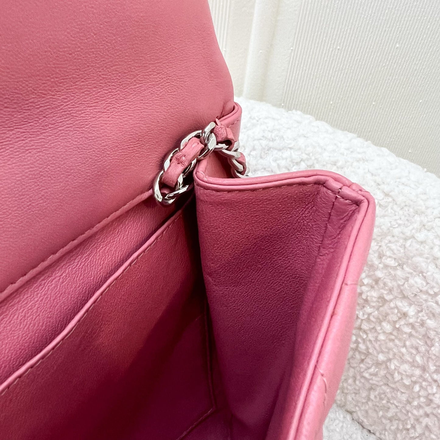 Chanel Timeless Clutch with Chain in Pink Lambskin and SHW