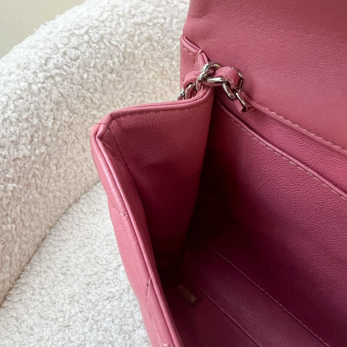 Chanel Timeless Clutch with Chain in Pink Lambskin and SHW