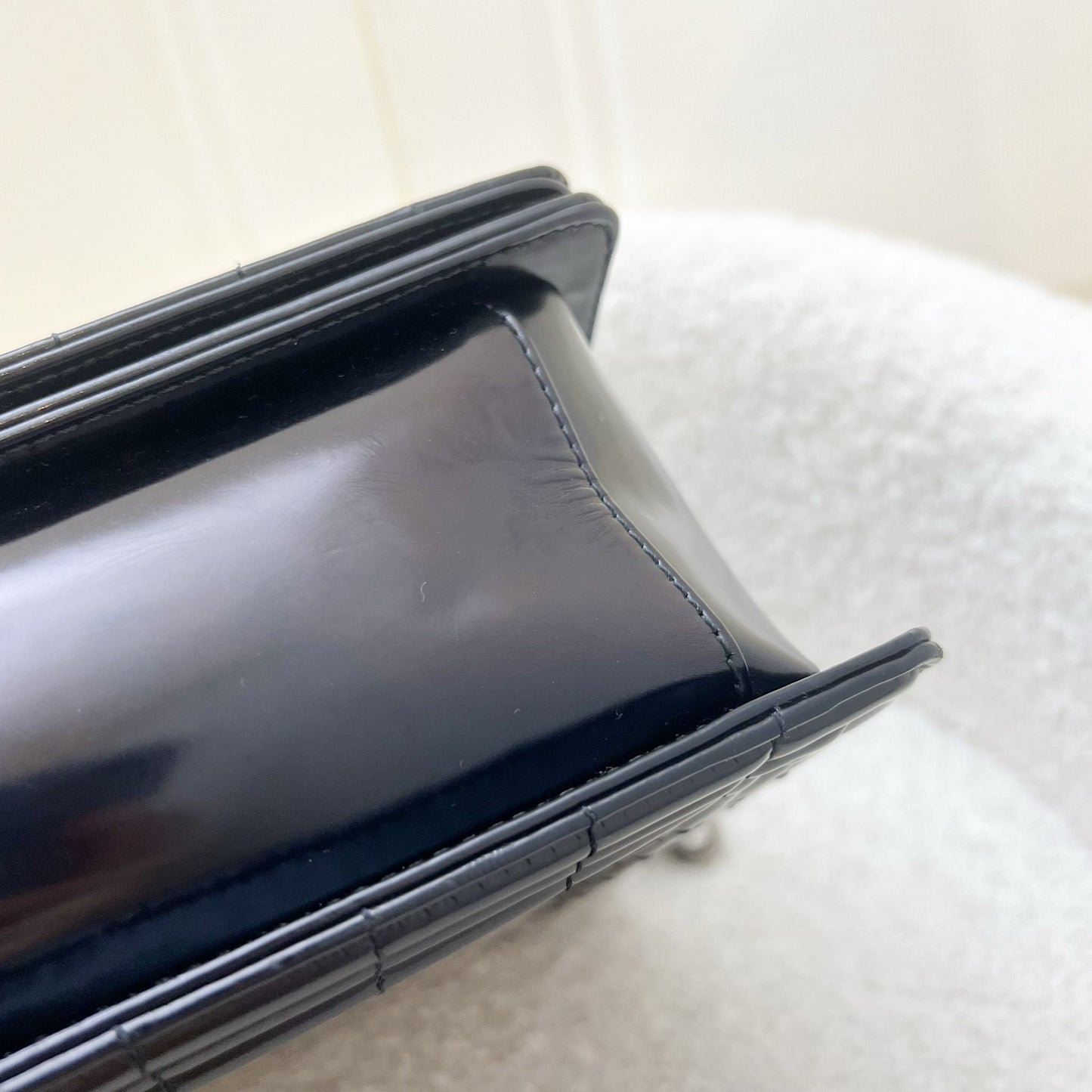 Chanel Medium 25cm Boy Flap in Black Shiny Calfskin and SHW