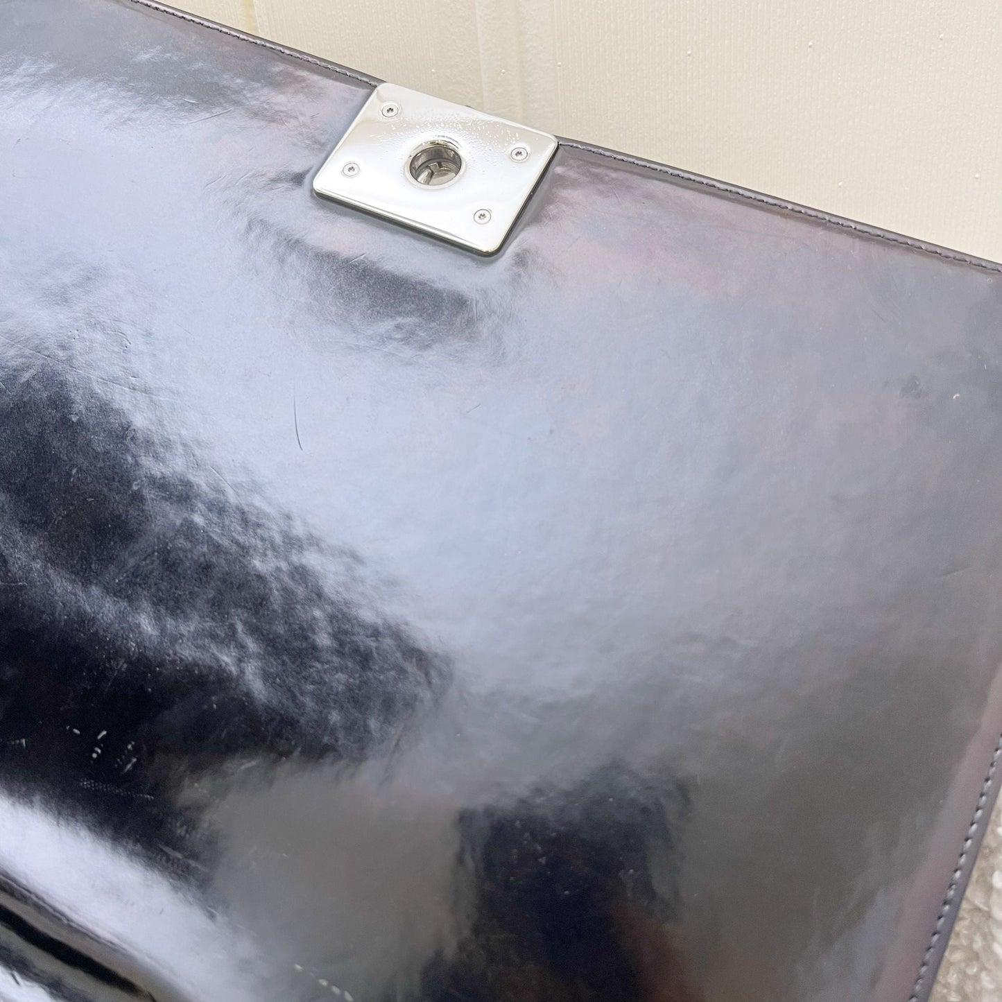 Chanel Medium 25cm Boy Flap in Black Shiny Calfskin and SHW