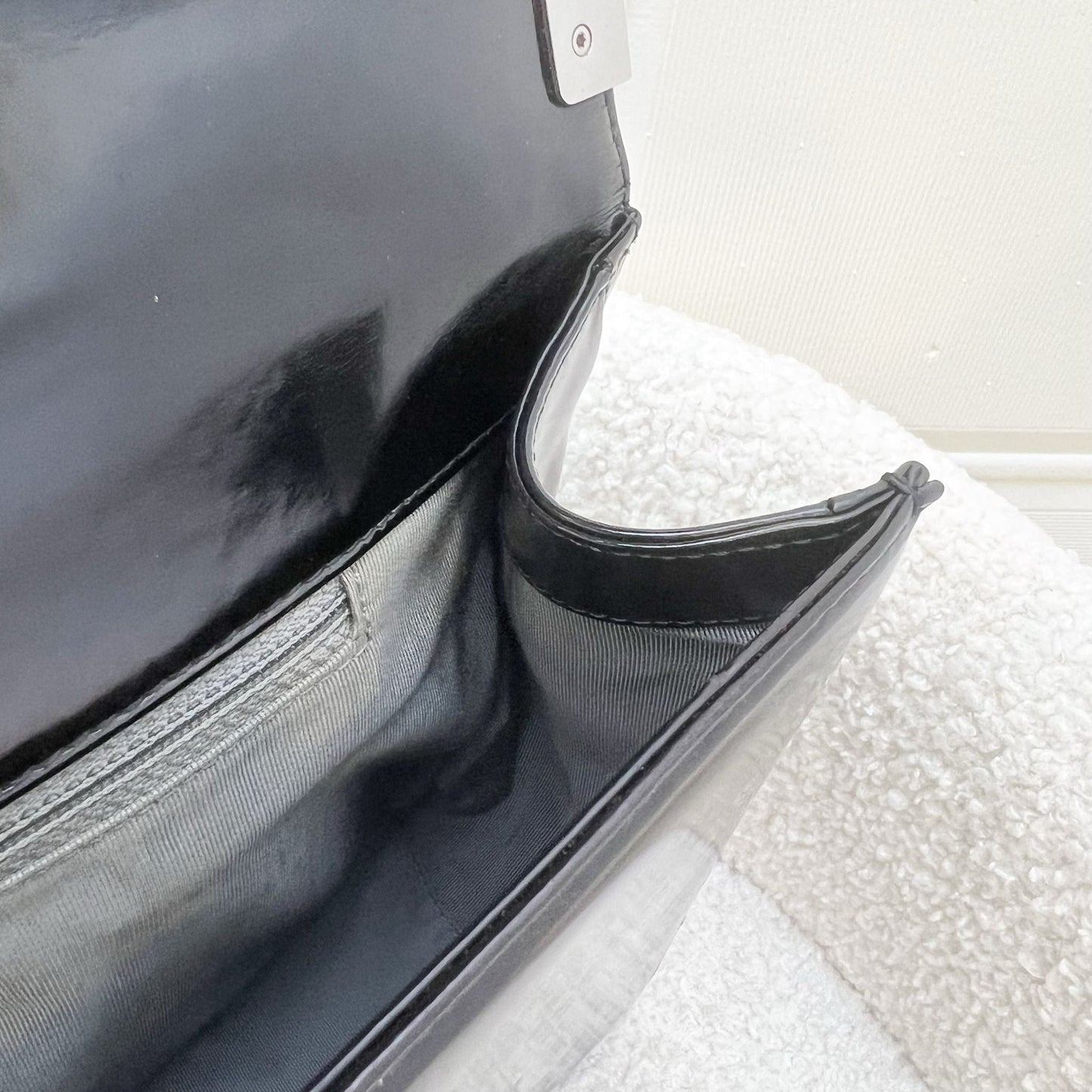 Chanel Medium 25cm Boy Flap in Black Shiny Calfskin and SHW