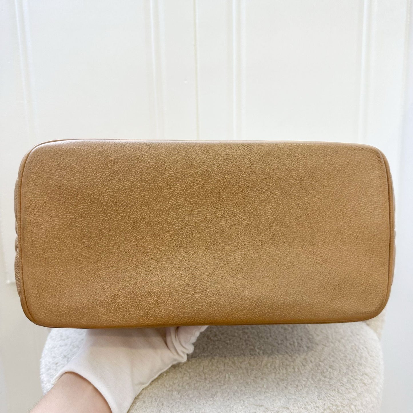 Chanel Vintage Medallion Tote in Milk Tea Beige Caviar and GHW